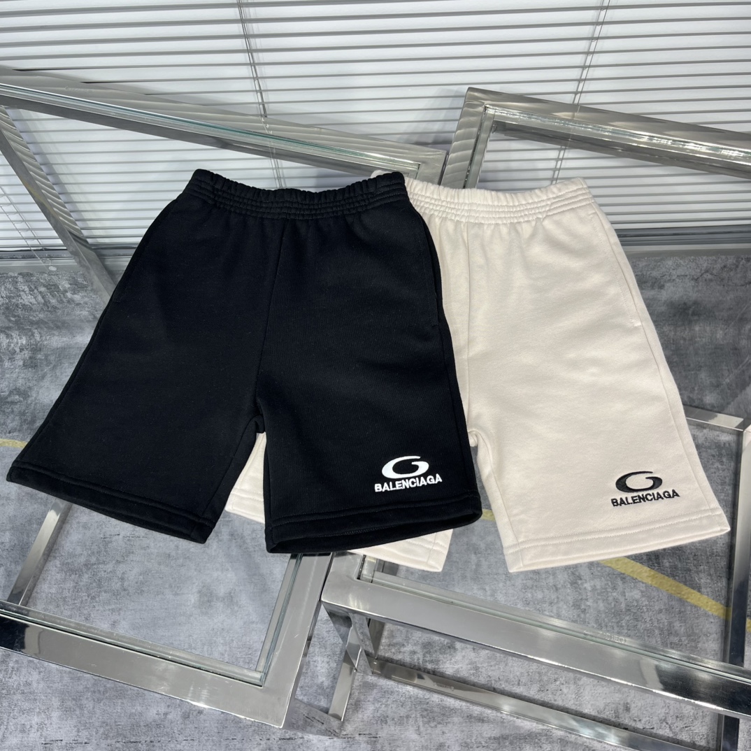 Pantalones cortos, envío inmediato, clásico logo bordado de Balenciaga con letras, pantalones cortos casuales cómodos y…