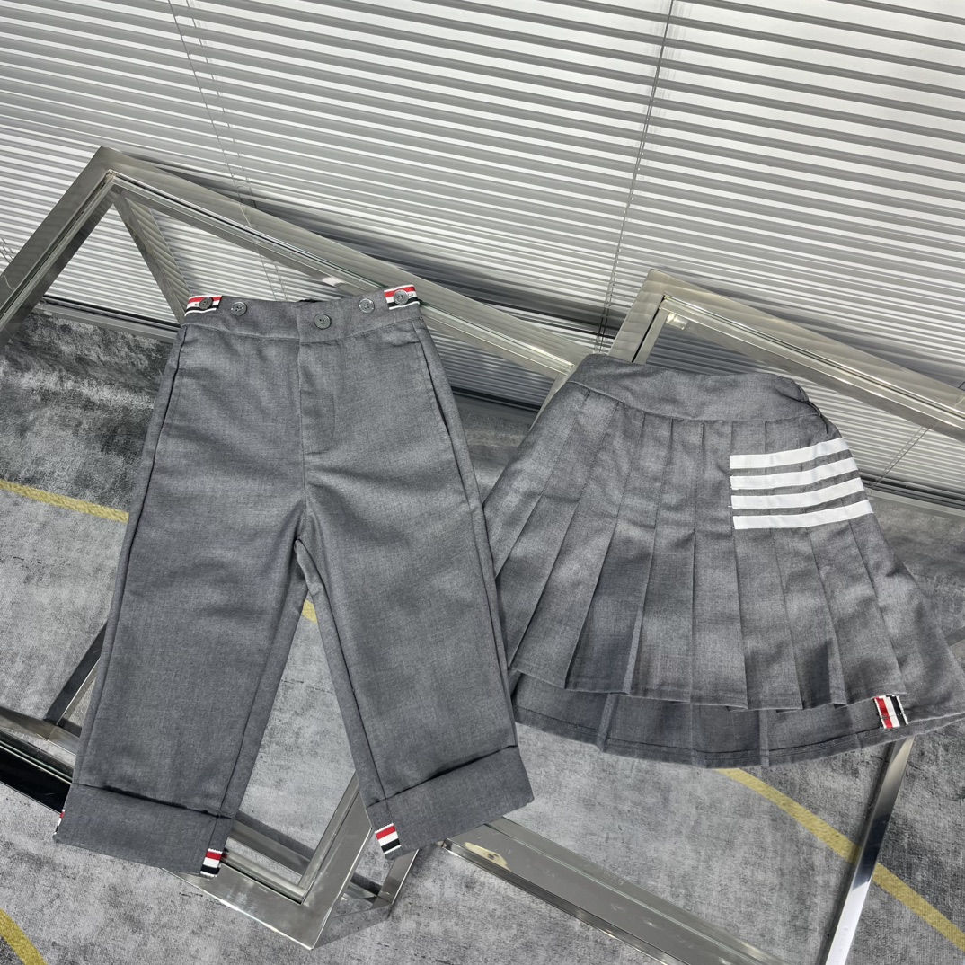 Falda, pantalones largos, en stock, falda plisada TB, pantalones largos, fotos de detalles reales, gris versátil clásic…