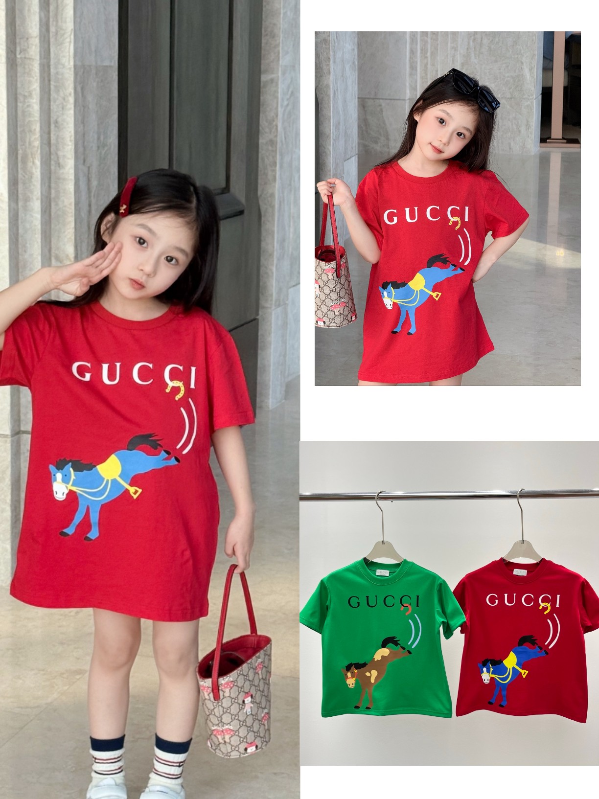 Camiseta de manga corta, nuevo producto, apta para niños y niñas. Camiseta regular. La modelo solo usa una talla 3 más …