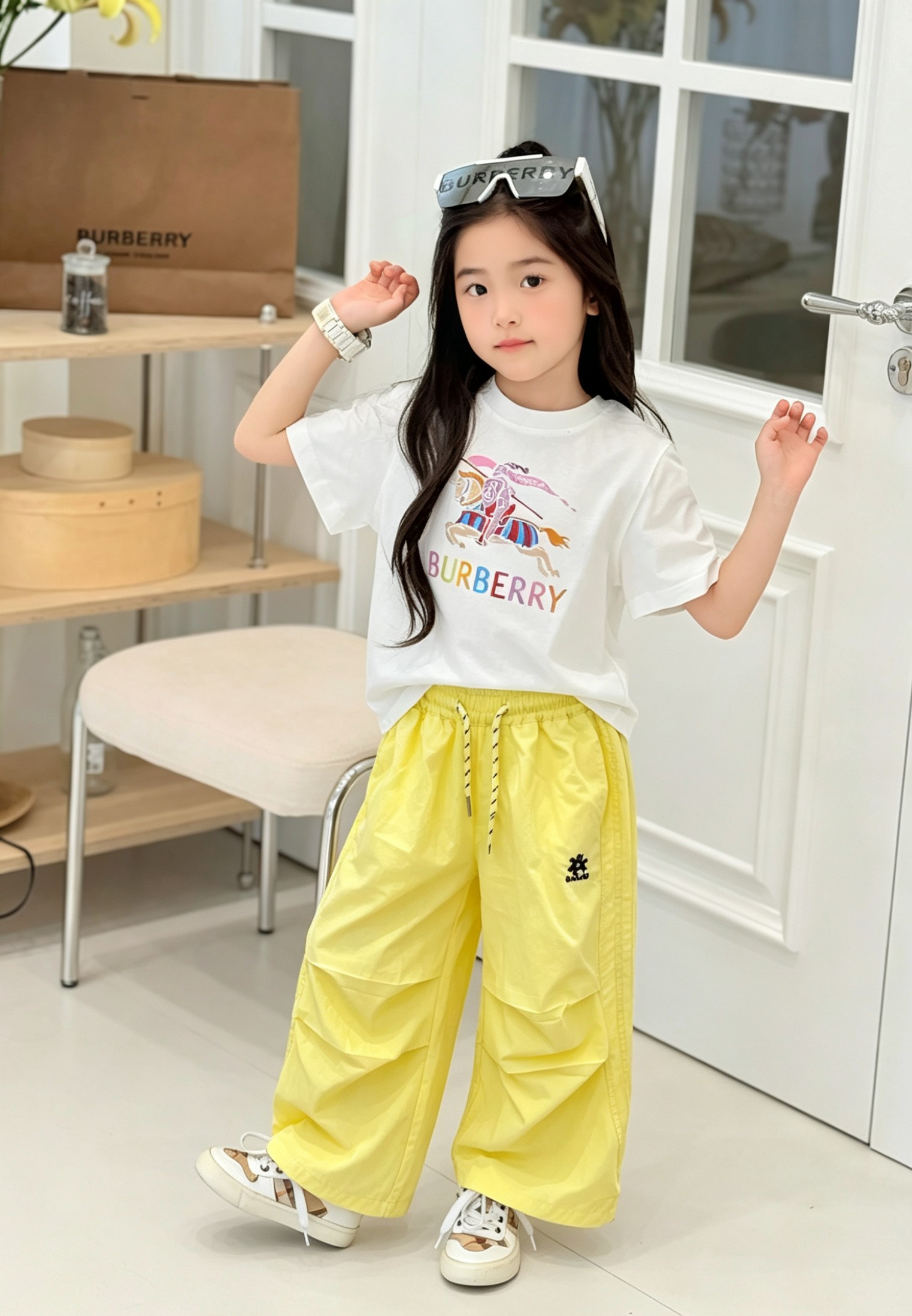 Camiseta de manga corta y pantalones largos, un conjunto para el verano. Camiseta: tallas 100-160, pantalones: tallas 1…