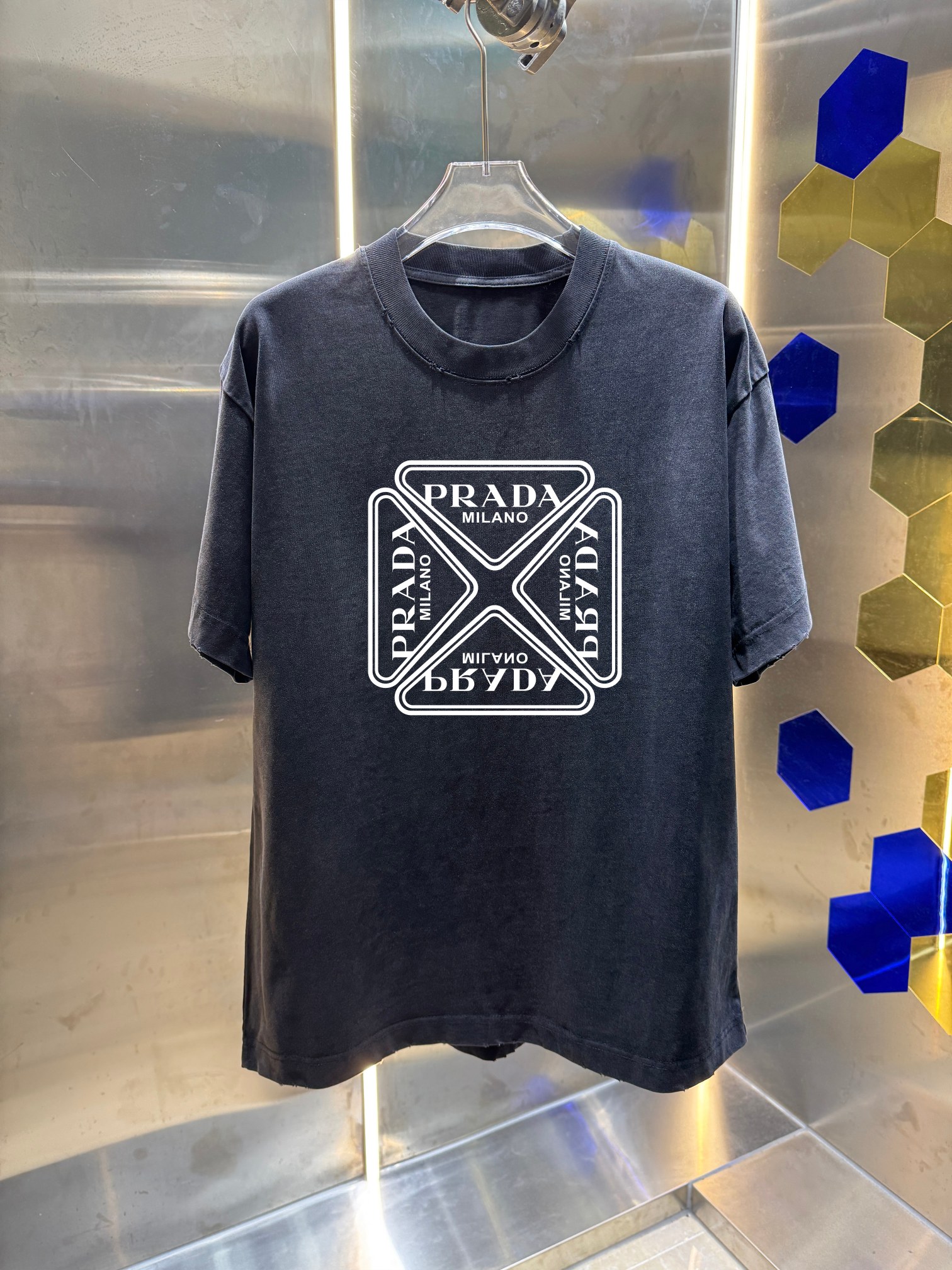 P90 Pula*PAD 2026 Nuevo estilo de primavera y verano, camiseta de manga corta con cuello redondo de 320 g lavada y usad…