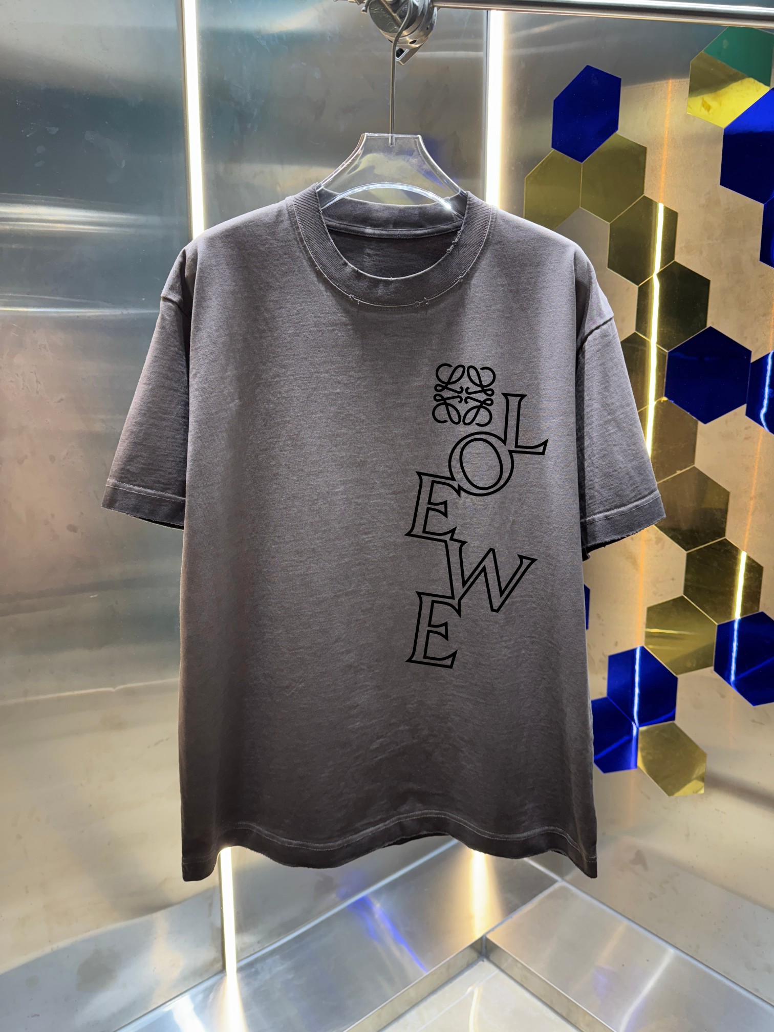Loewe 罗意威*LOEWE2026春夏新款 洗水磨破320克圆领短袖tee 宽松版