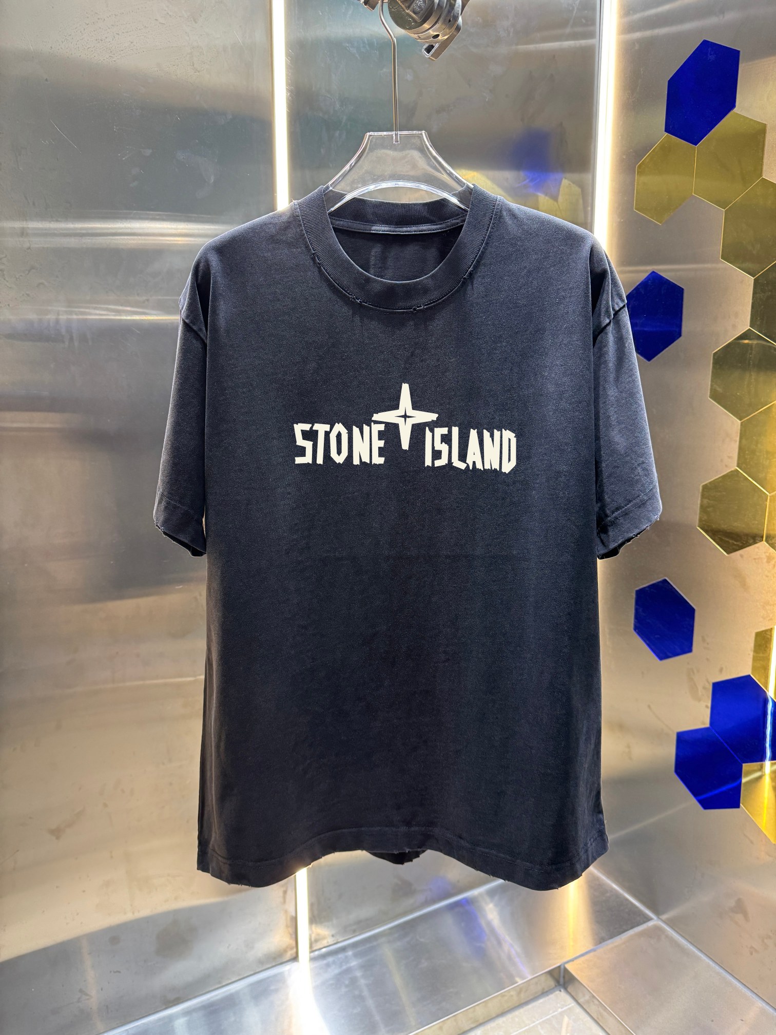 p90 Ston* islan* Stone* Island 2026 primavera/verano nueva temporada, camiseta de cuello redondo de 320 g con…