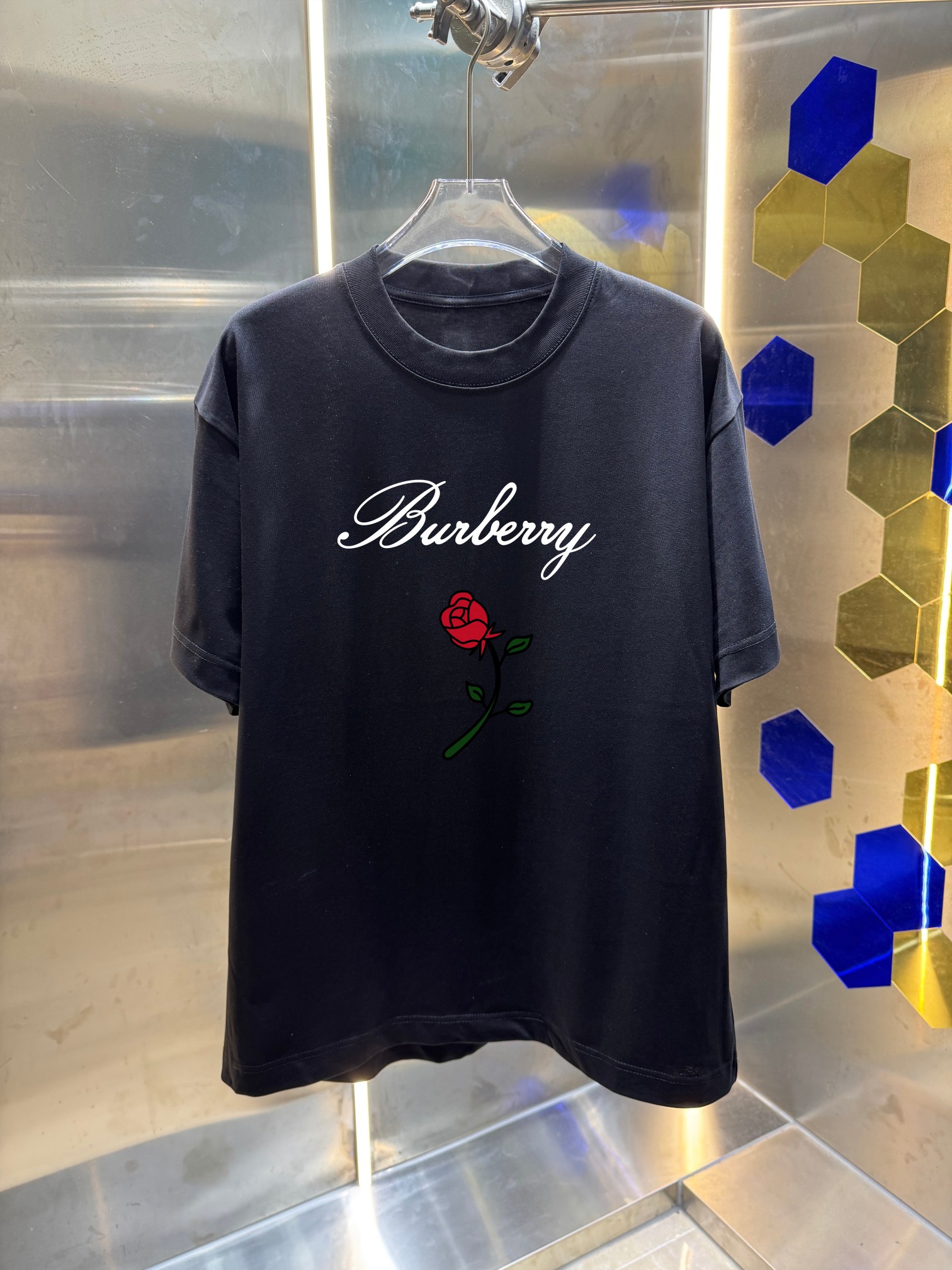 P80 Burberr* Baba* 2026 nuevo estilo primavera y verano, letras clásicas, tecnología de impresión, casual y suelta, cam…