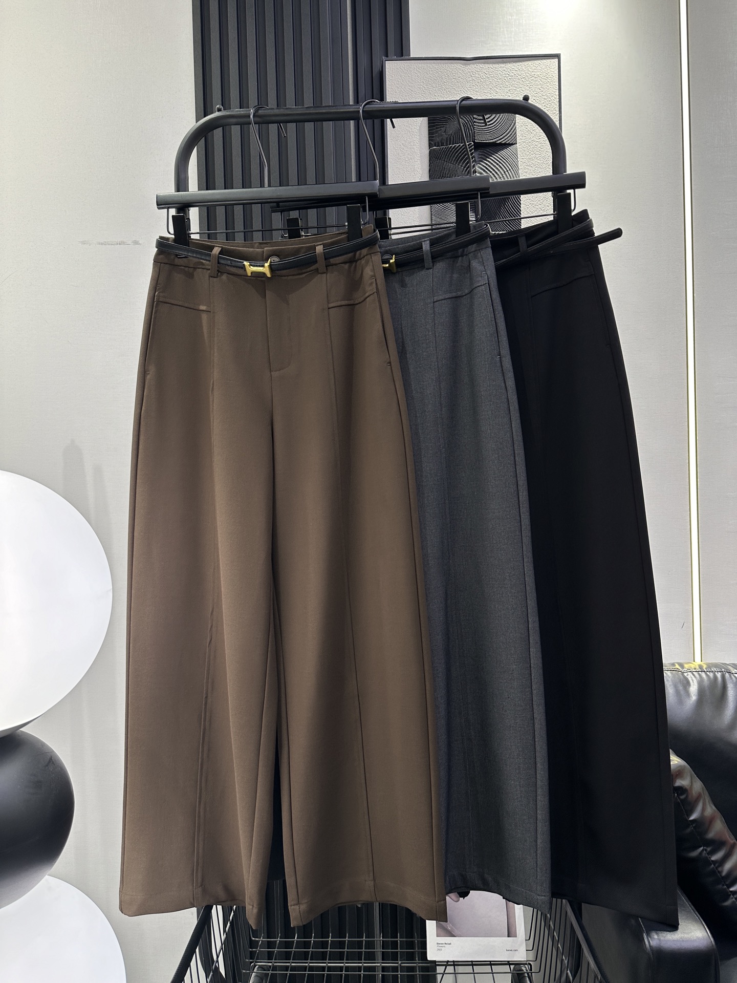 Hermes Belted Straight Trousers