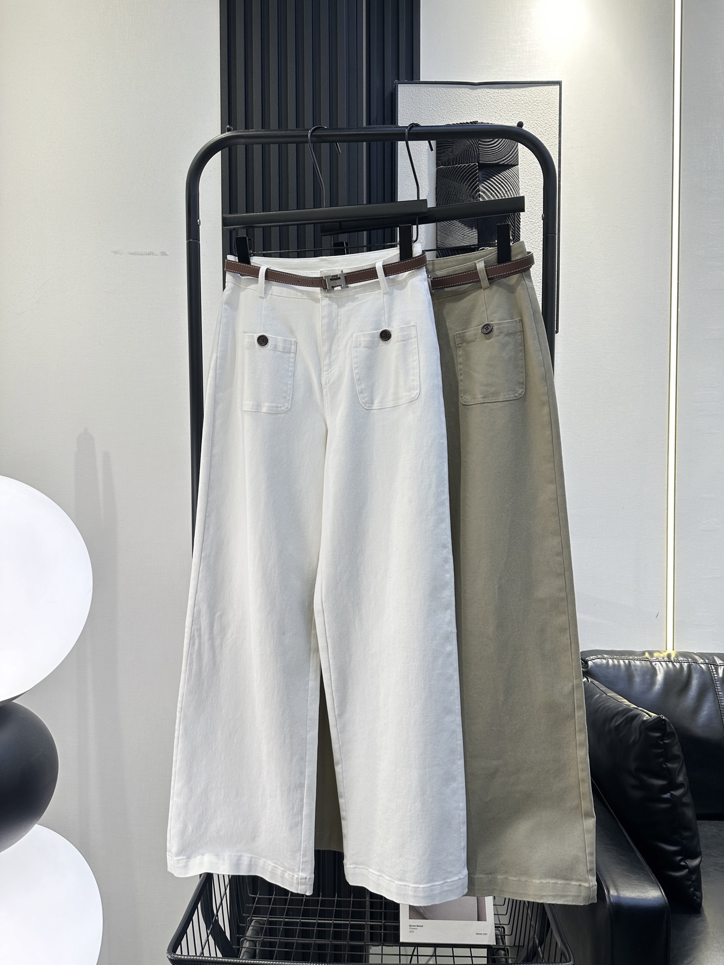 Hermes Belted Straight Jeans