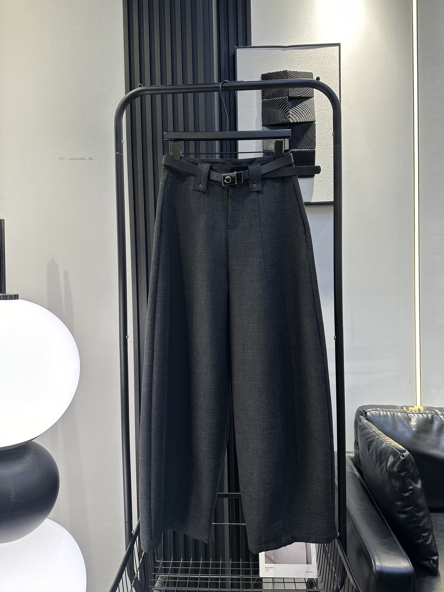 Celine Belted Barrel Trousers