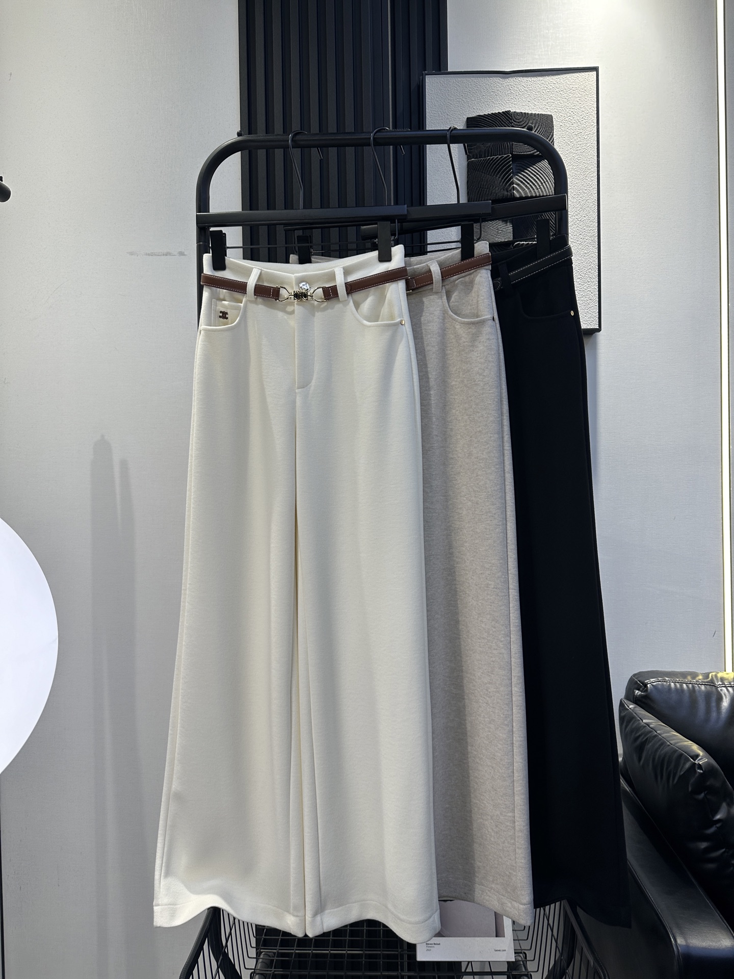 Celine Embroidered Straight Trousers