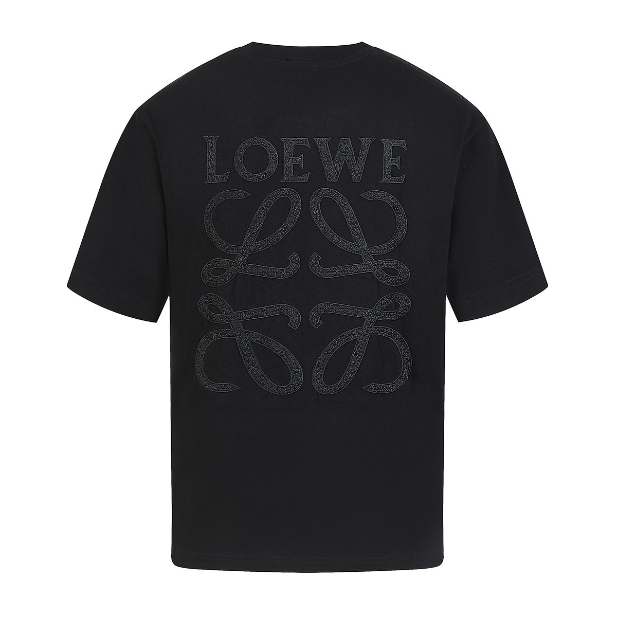 Loewe/罗意威 26ss 暗纹logo编织刺绣短袖 黑色 白色