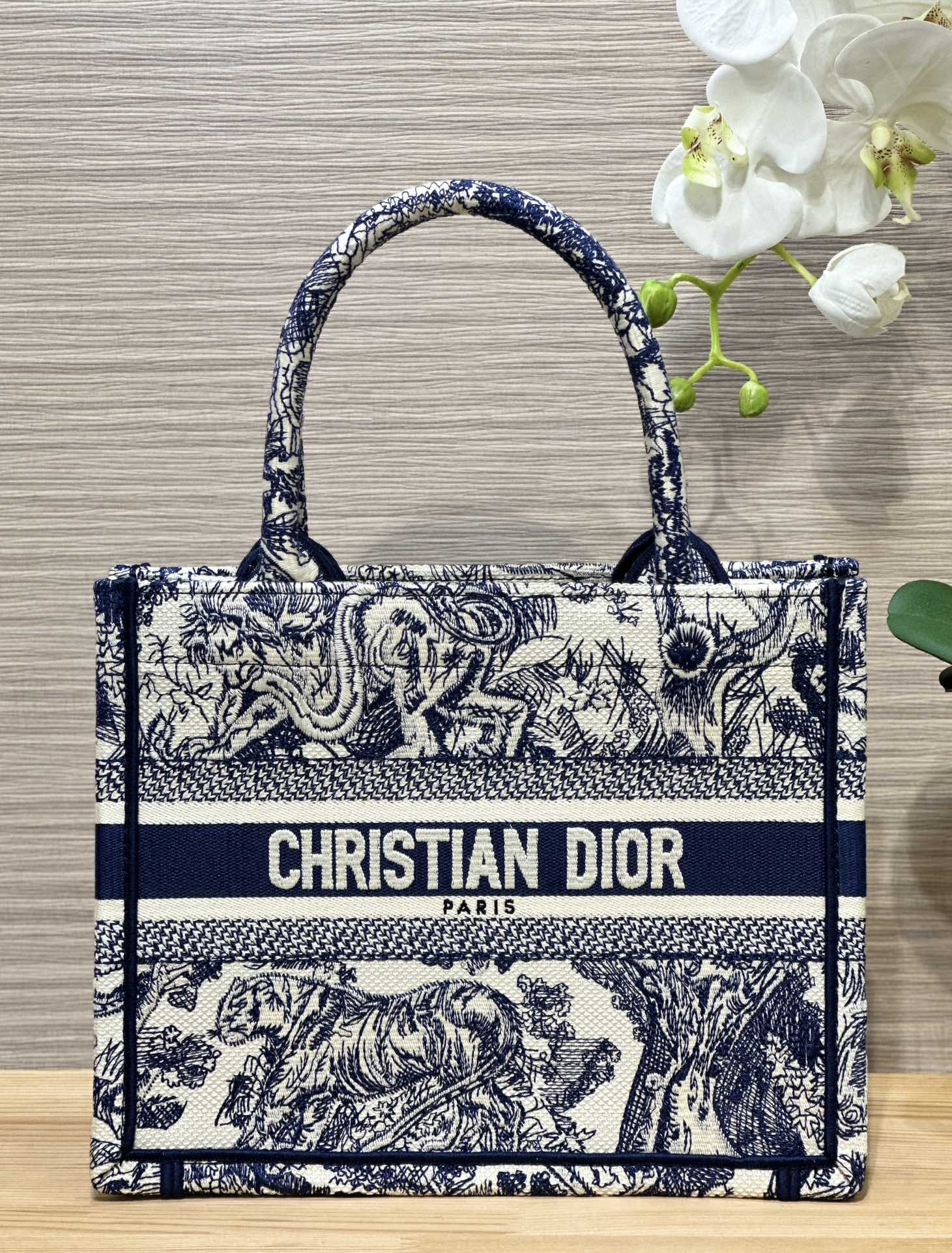 디올 Book Tote 26cm 블루 오블리크 토트백 레플리카