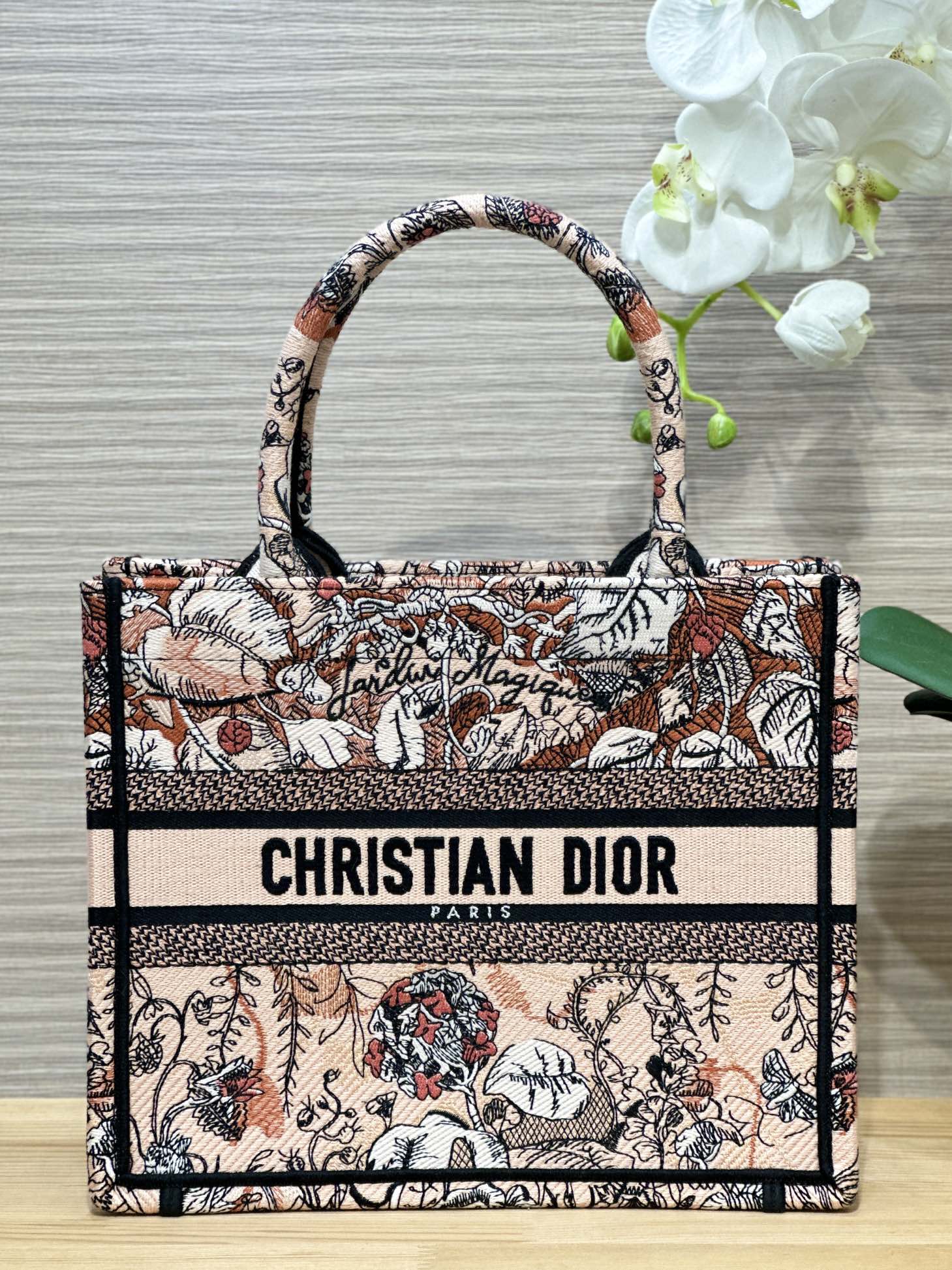 디올 Book Tote 26cm 핑크 플라워 토트백 레플리카