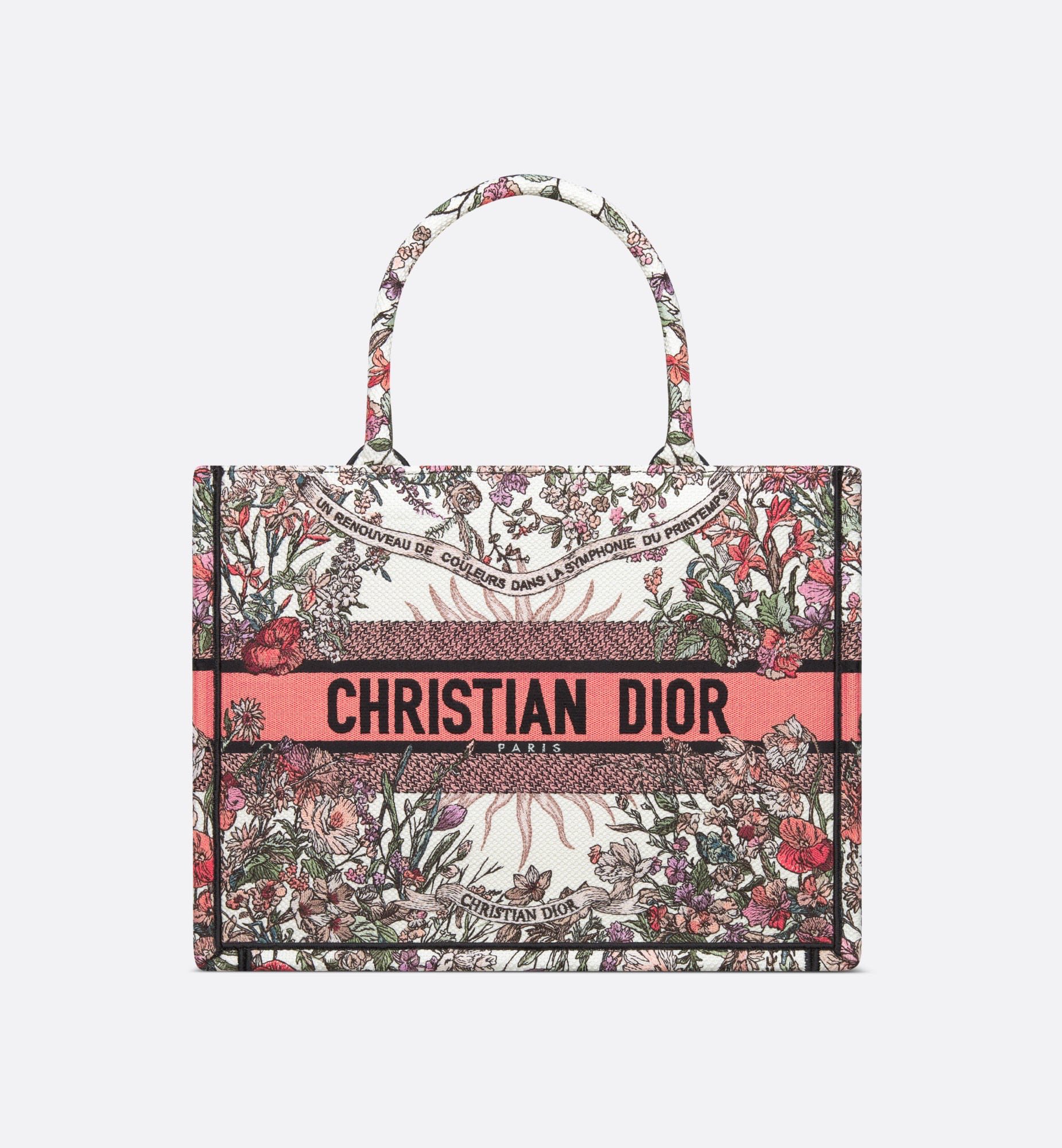 디올 Book Tote 36cm 레드 자수 플라워 토트백 레플리카
