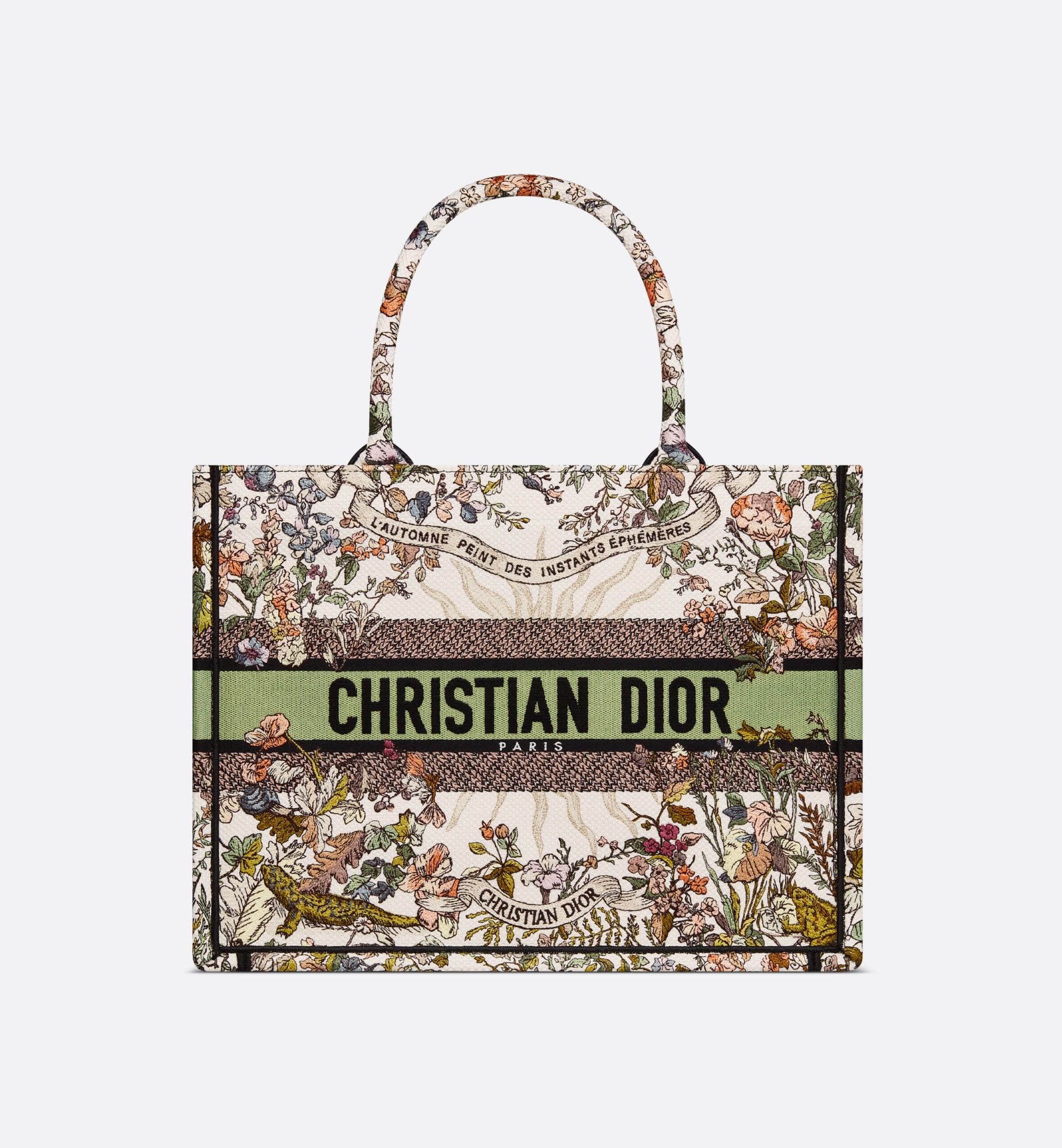 디올 Book Tote 36cm 그린 플라워 토트백 레플리카