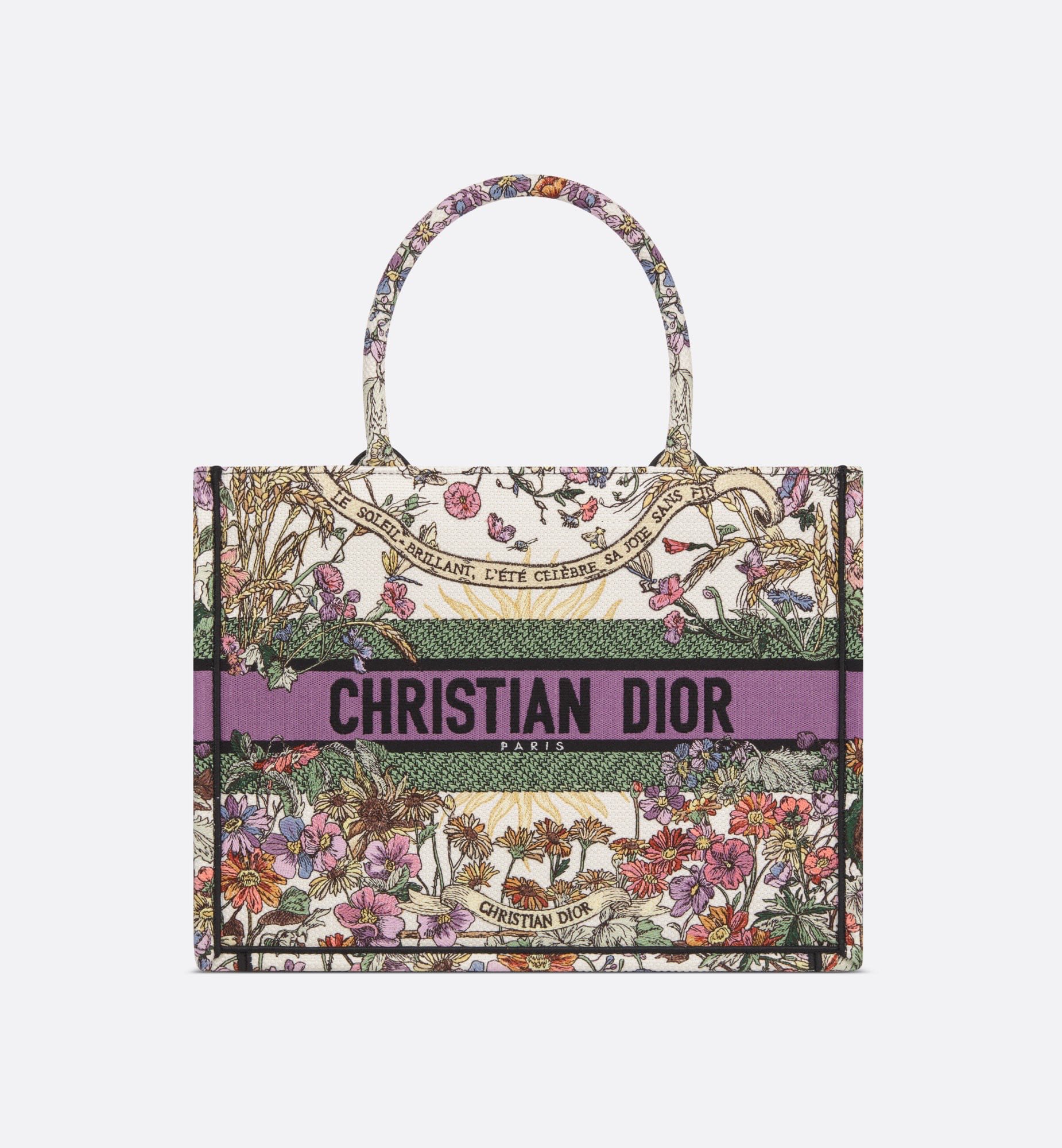 디올 Book Tote 36cm 화이트 자수 플라워 토트백 레플리카