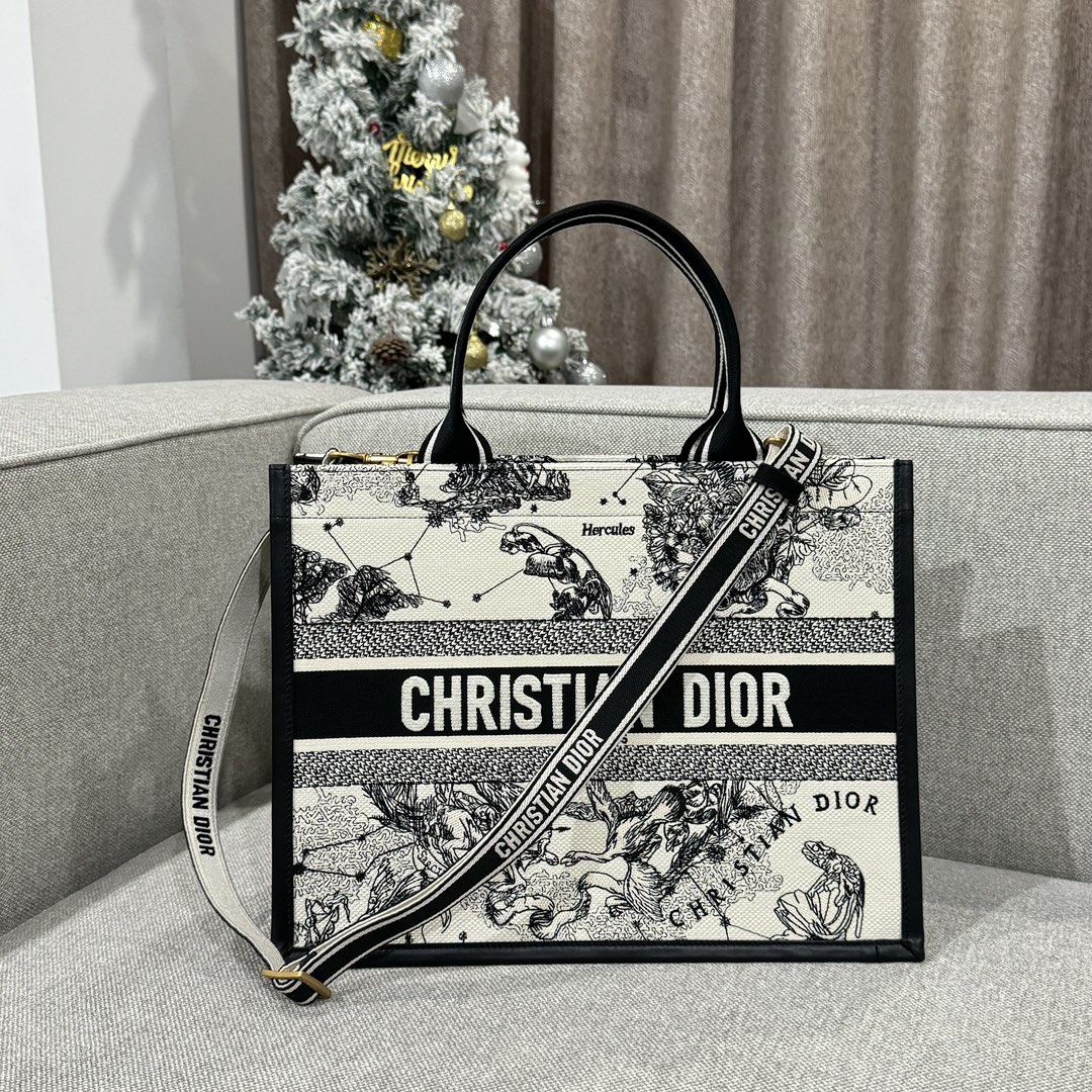 디올 Book Tote 스몰 화이트 소가죽 스타 토트백 레플리카