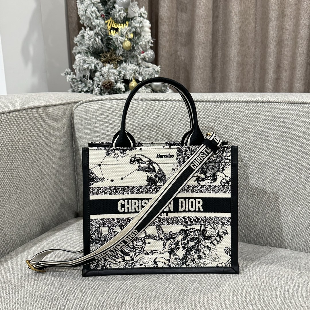 디올 Book Tote 스몰 화이트 소가죽 스타 토트백 레플리카