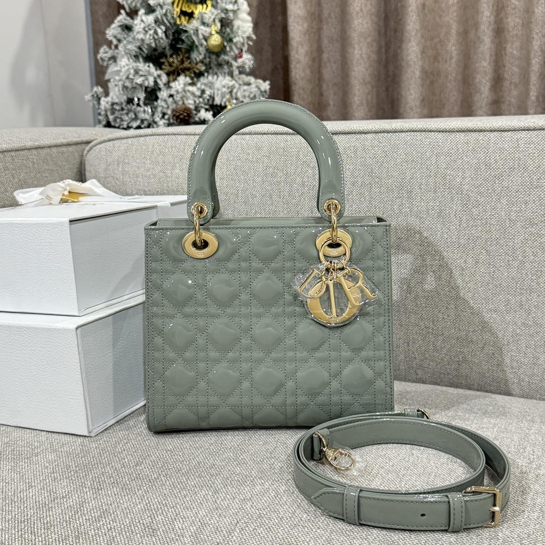 디올 Lady Dior 24cm 그레이 백 레플리카
