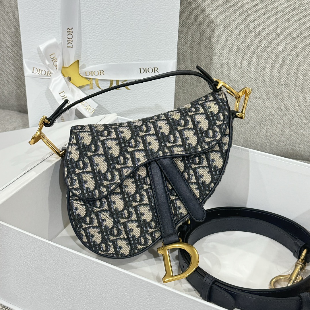디올 Saddle 19cm 블루 오블리크 새들백 레플리카
