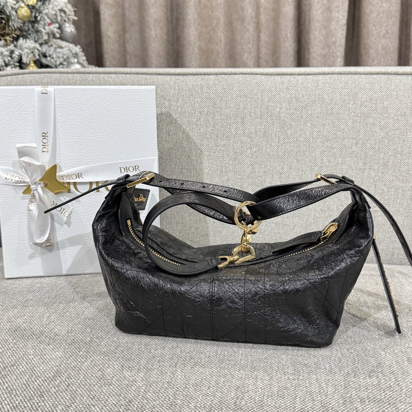 디올 25.5cm 블랙 까나쥬 크로스백 레플리카