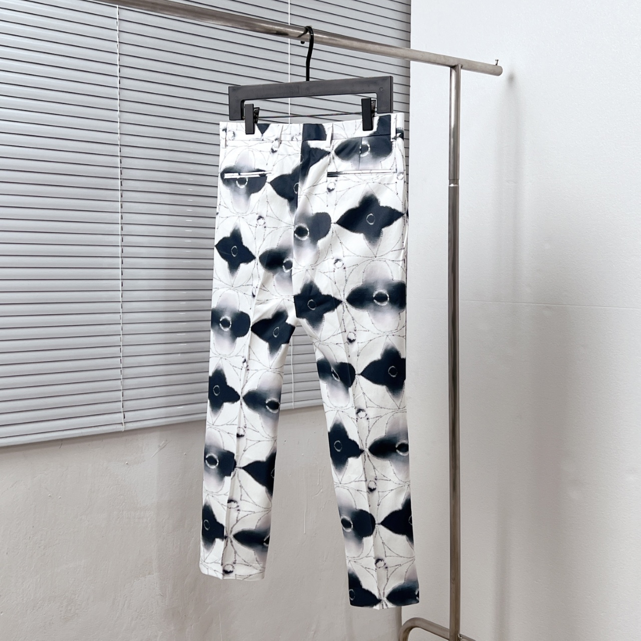 Louis Vuitton Clover Print Trousers, Ink Wash Design, Slim Fit, Elegant Style 3 windows1754335532262 9555668231809171907