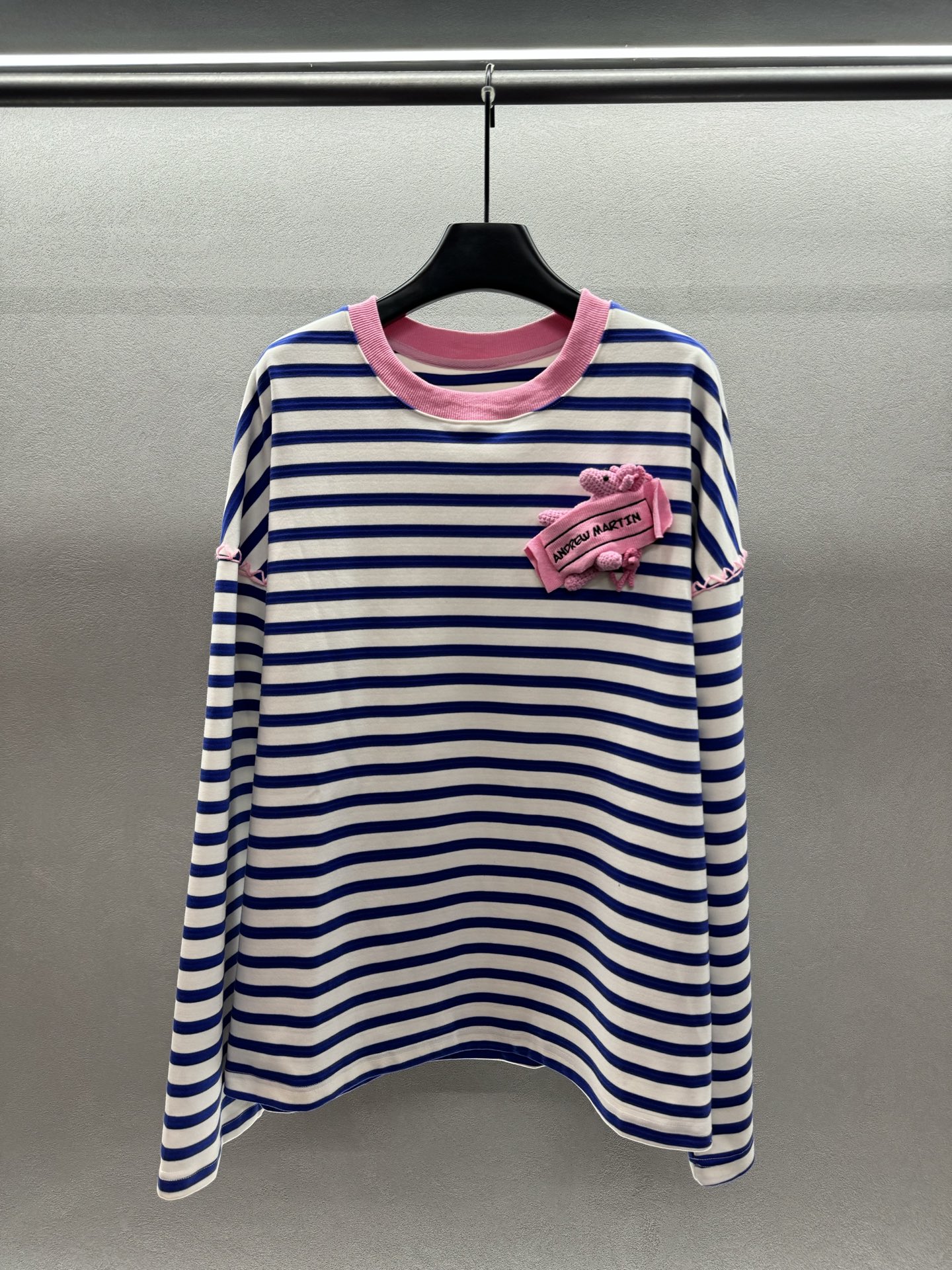 ￼ ❄️2025 Autumn and Winter❄️！Andr*ea Mar*tin，宝蓝色条纹小马