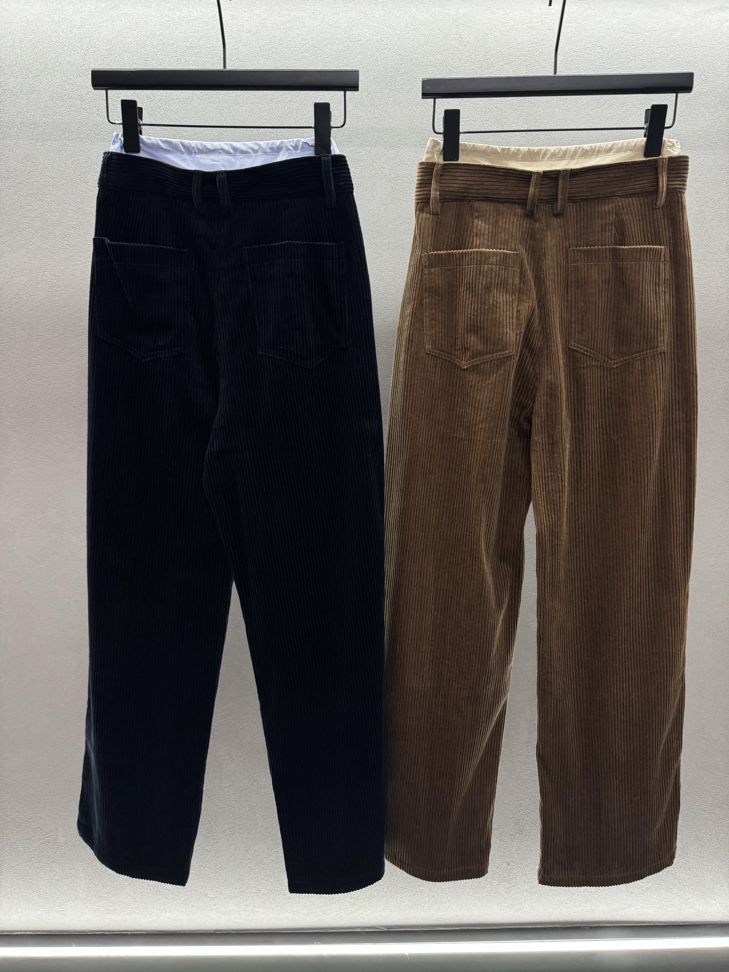 ￼ ❄️2025 Autumn and Winter❄️！Miu Mi*，双腰头拼接抽绳灯芯绒直筒裤 高