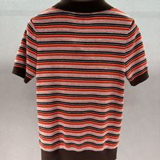 !MiuMiu条纹Polo,撞色条纹Polo也太有早春氛围感了,复古撞色条纹+深棕翻边领,自带美式复古滤 !MiuMiu条纹Polo,撞色条纹Polo也太有早春氛围感了,复古撞色条纹+深棕翻边领,自带美式复古滤
