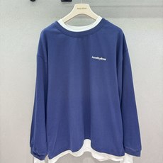❄️2026 Autumn and Winter❄️ !AC假两件卫衣, 藏蓝色主体搭配白色假两件下摆+袖口, 不用叠穿 ❄️2026 Autumn and Winter❄️ !AC假两件卫衣, 藏蓝色主体搭配白色假两件下摆+袖口, 不用叠穿