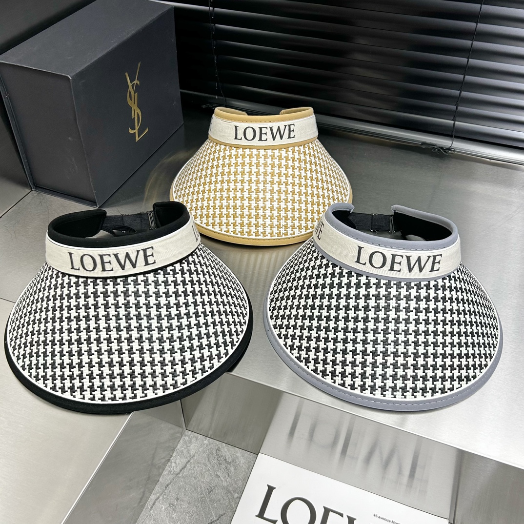 配防尘袋LOEWE罗意威2024夏季新款遮阳空顶帽百搭遮阳防晒款