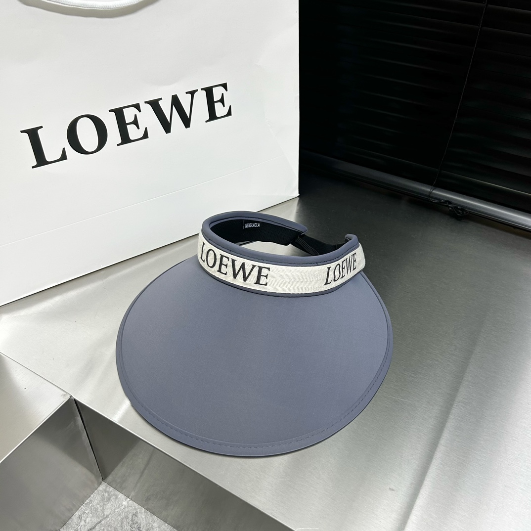 配防尘袋LOEWE罗意威2024夏季新款织带遮阳帽空顶帽轻奢气质款