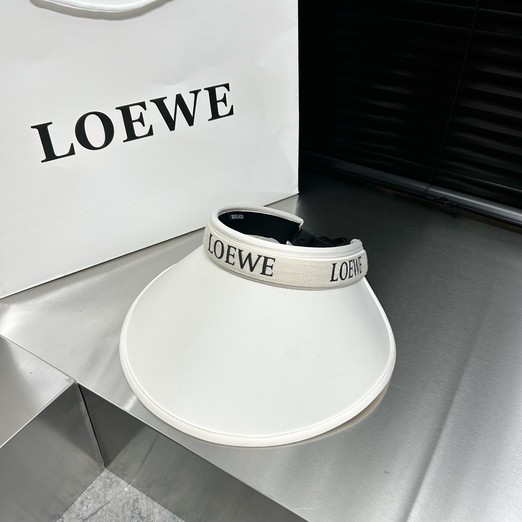 配防尘袋LOEWE罗意威2024夏季新款织带遮阳帽空顶帽轻奢气质款