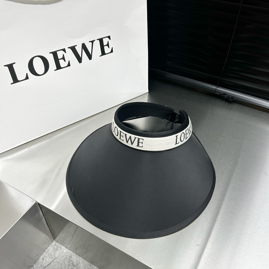 配防尘袋LOEWE罗意威2024夏季新款织带遮阳帽空顶帽轻奢气质款