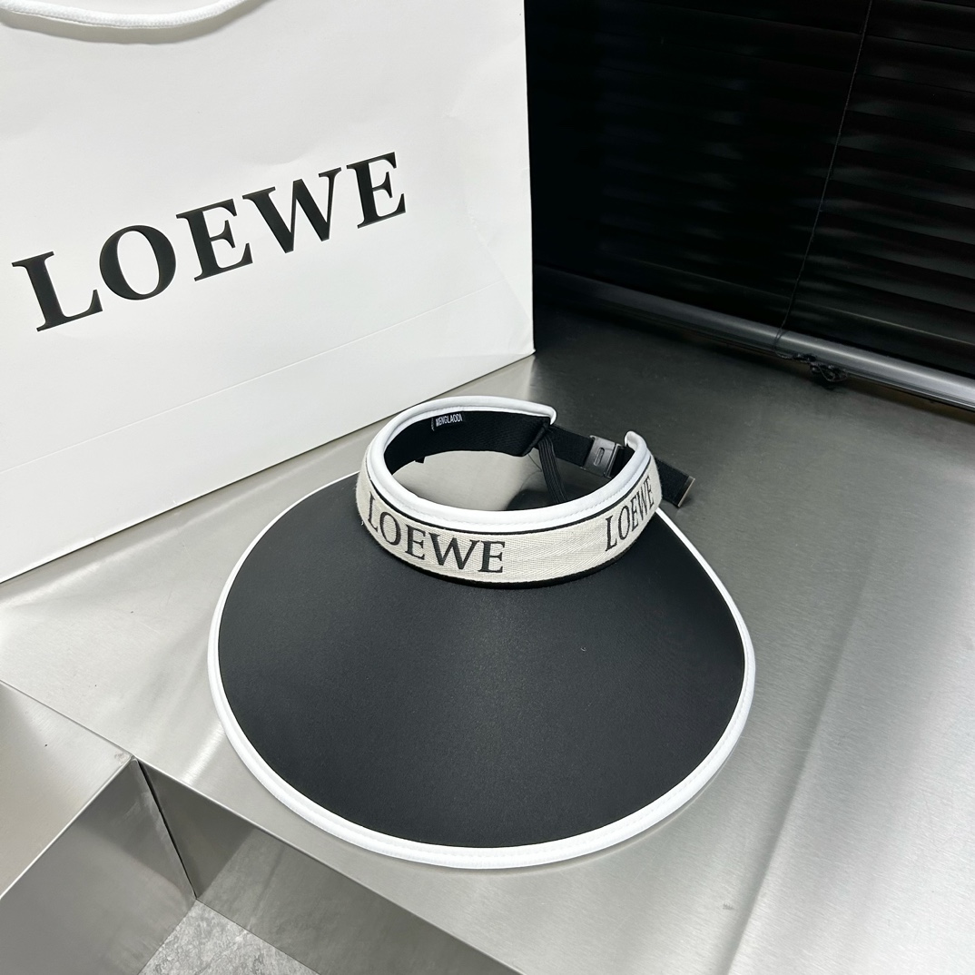 配防尘袋LOEWE罗意威2024夏季新款织带遮阳帽空顶帽轻奢气质款