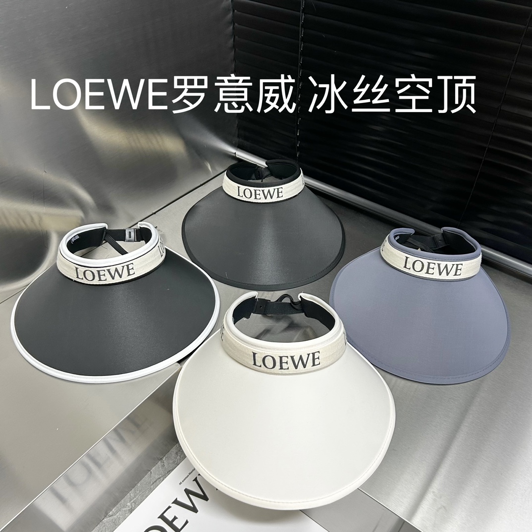 配防尘袋LOEWE罗意威2024夏季新款织带遮阳帽空顶帽轻奢气质款