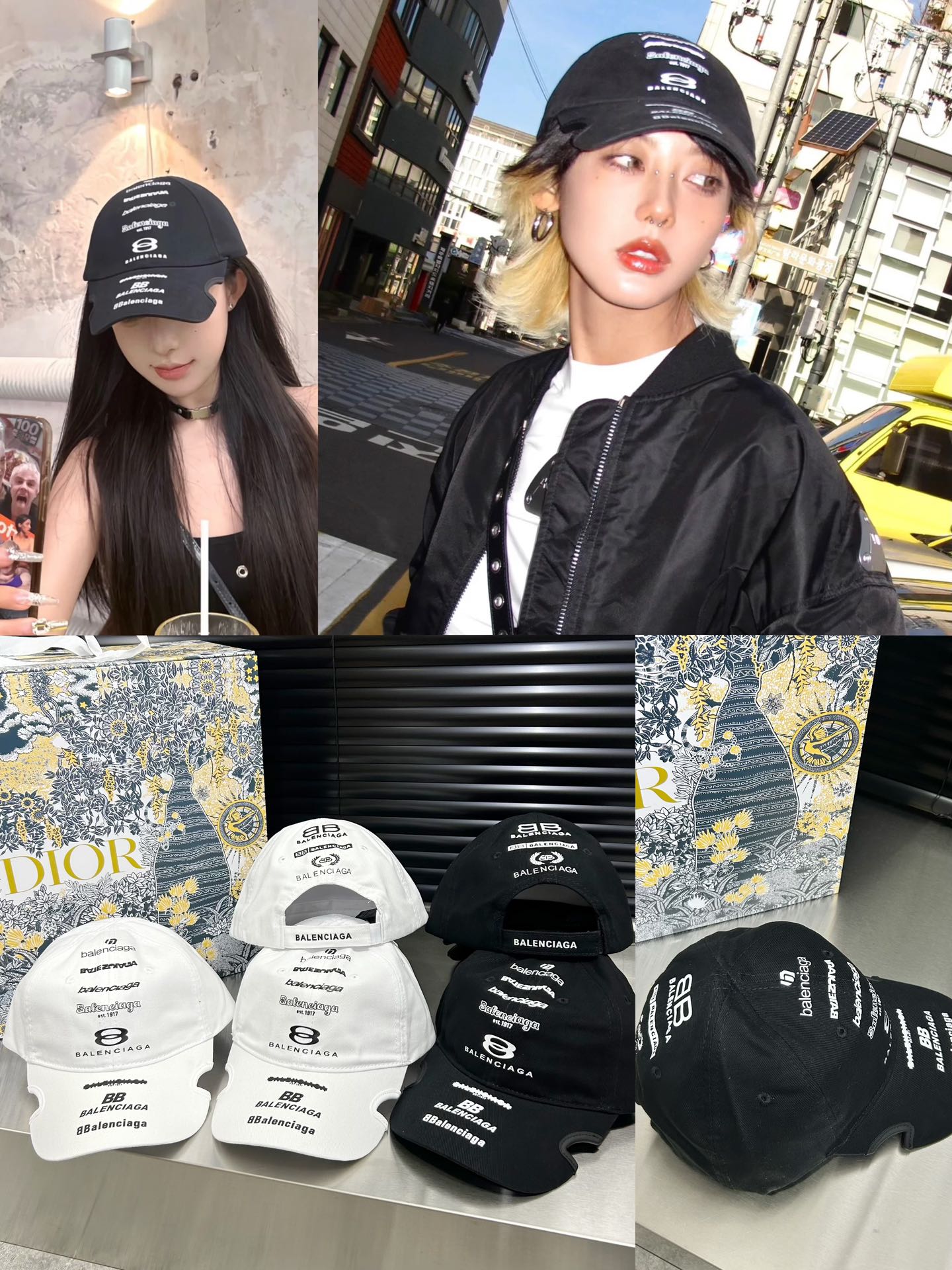 Precio especial 💛 con bolsa de polvo. Gorra de béisbol con bordado pesado de Balenciaga 2024, modelo clásico de boutiq…