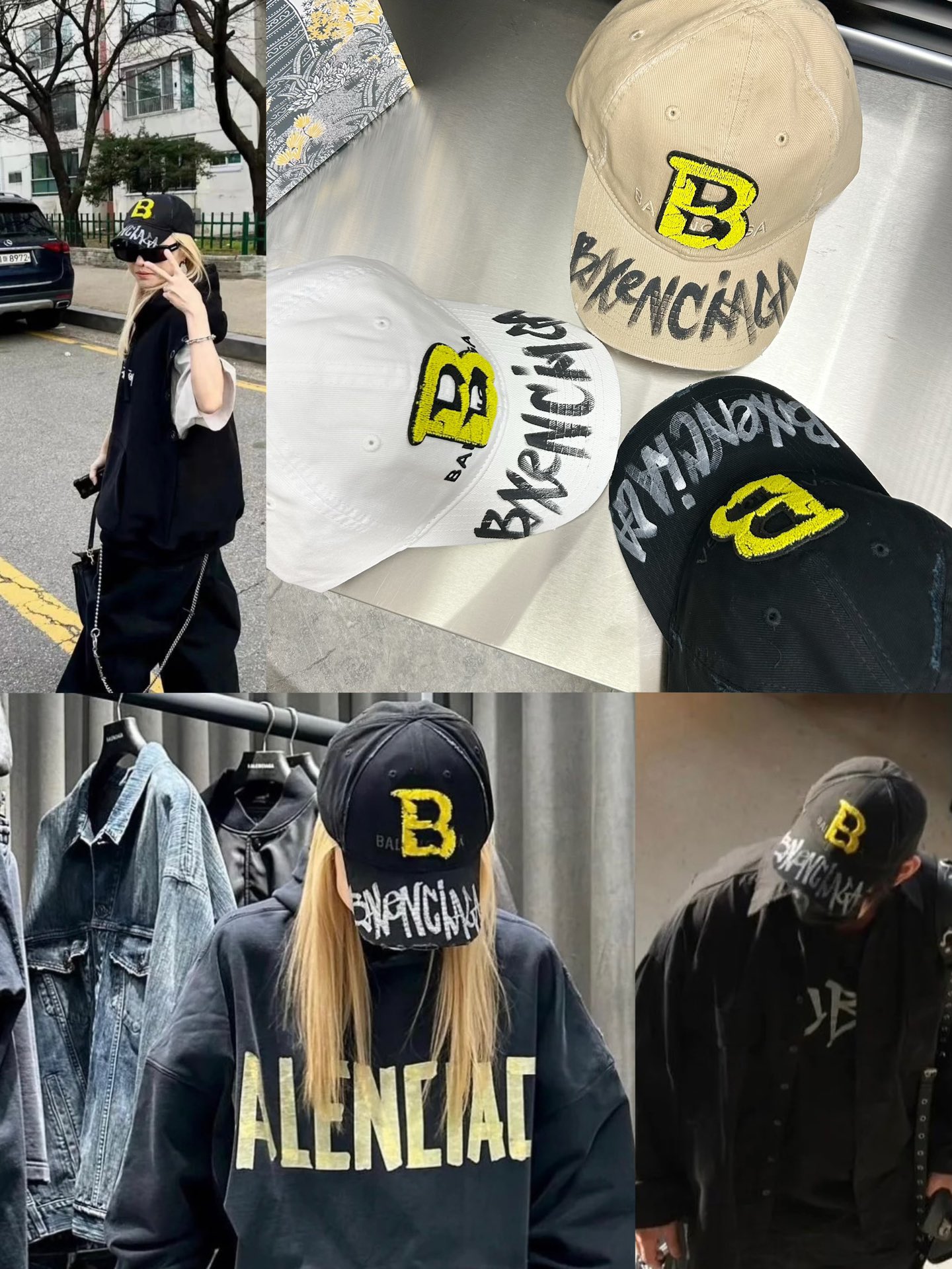 Precio especial 💛 con bolsa de polvo. Nueva gorra de béisbol con graffiti de Balenciaga 2024, modelo clásico de boutiq…