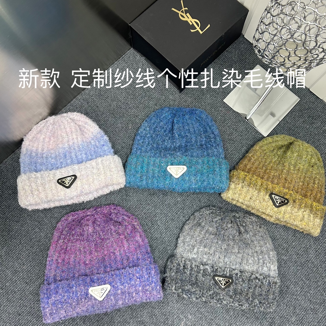 NO:208186,Special offer with dust bag [PRADA] Early autumn high-end gradient color knitted wool hat, plush material, very versatile hat, straw hat, fisherman hat, baseball hat, hat, prada, prada, espadrilles, hats19860909特价配防尘袋【PRADA普拉达】早秋高端渐变色针织毛线帽,毛绒材质,非常百搭帽子草帽渔夫帽棒球帽,帽子,prada,prada,espadrilles,hats,hat