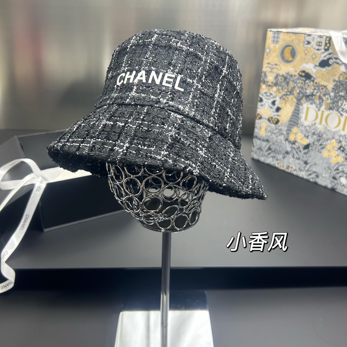 💛配防尘袋.  2025新款格纹渔夫帽，可折叠遮阳又好搭配，出街旅行单品