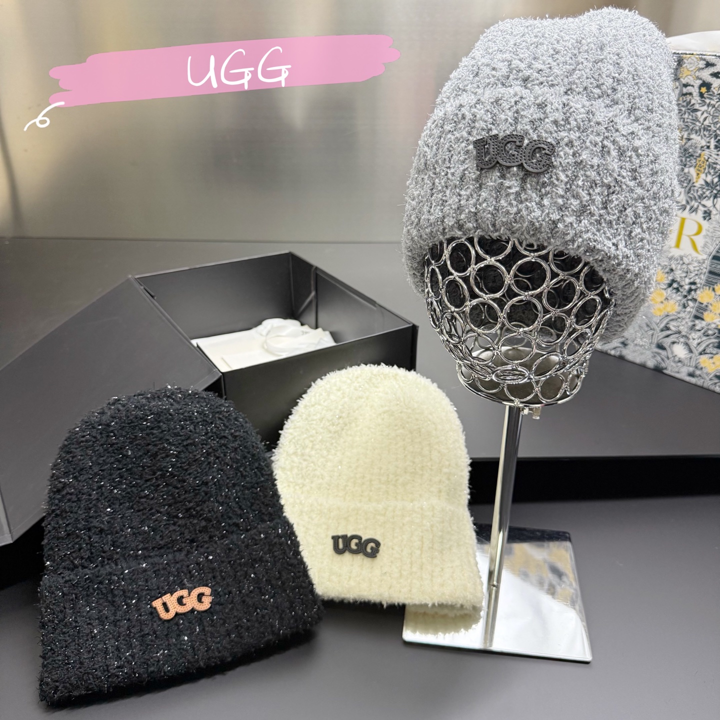 💛配防尘袋【UGG】2025秋冬新款亮丝男女款针织毛线帽，大牌简约～秋冬穿搭必备