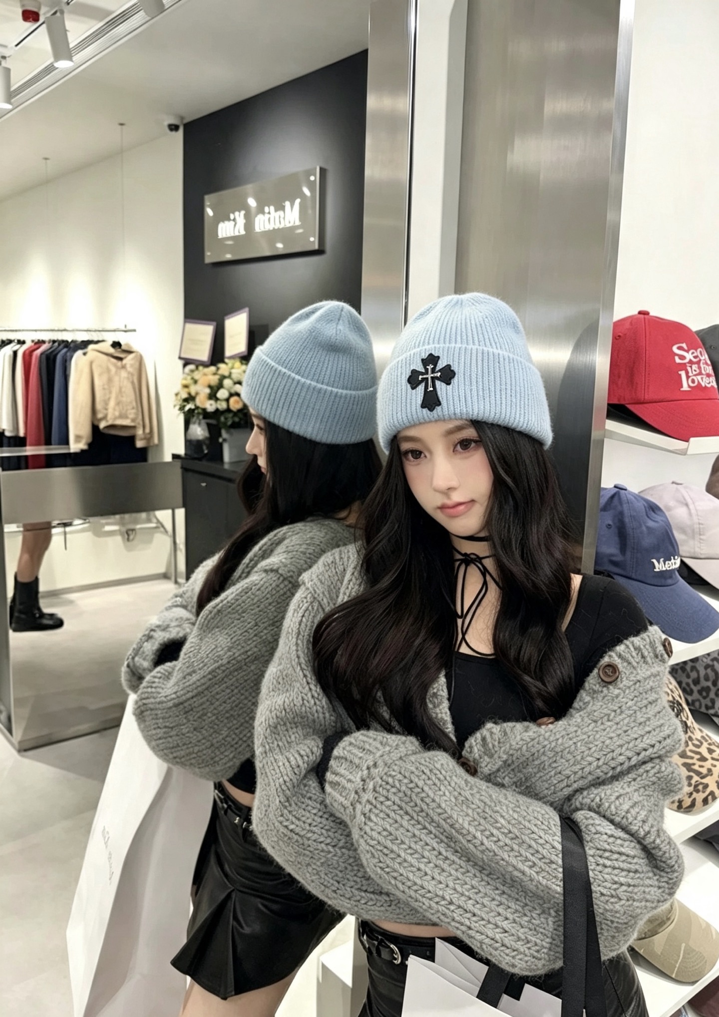 💛配防尘袋【克罗心】2026新款秋冬兔毛针织毛线帽 复古文艺的一款～新品上架