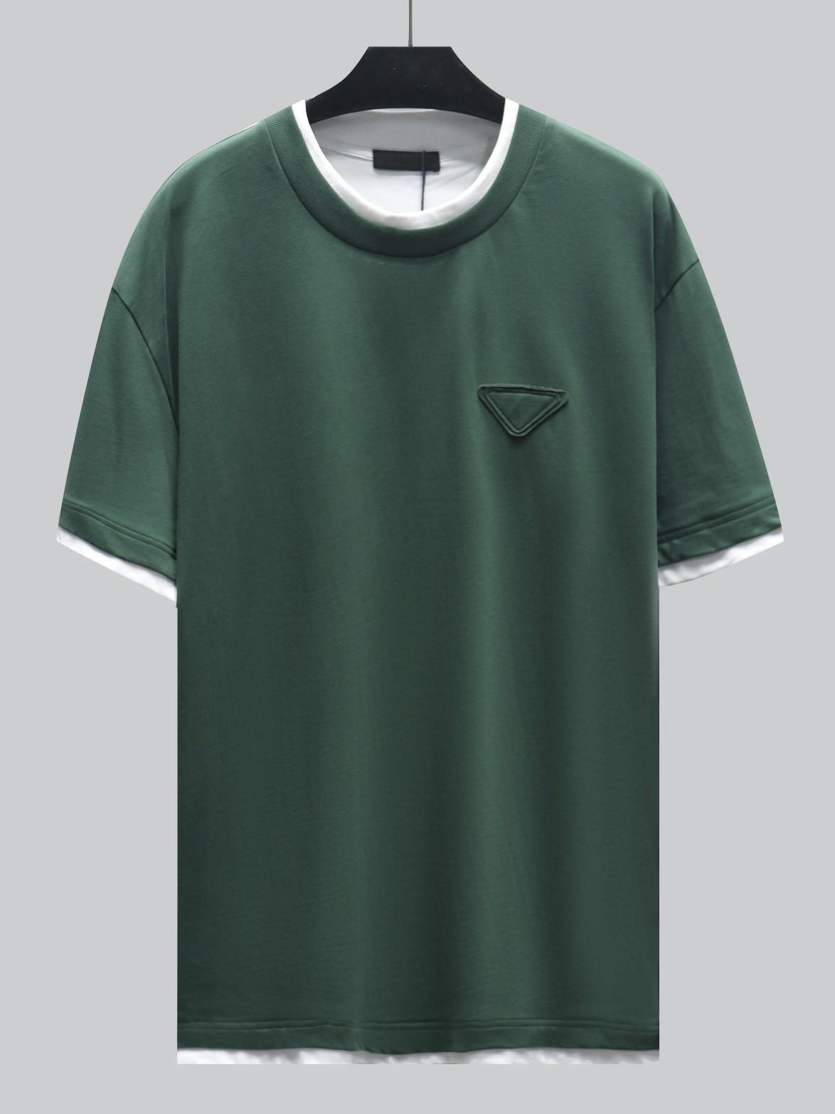 Prada Vêtements T-Shirt Noir Bourgogne Vert Rouge épissure Coton Tricot