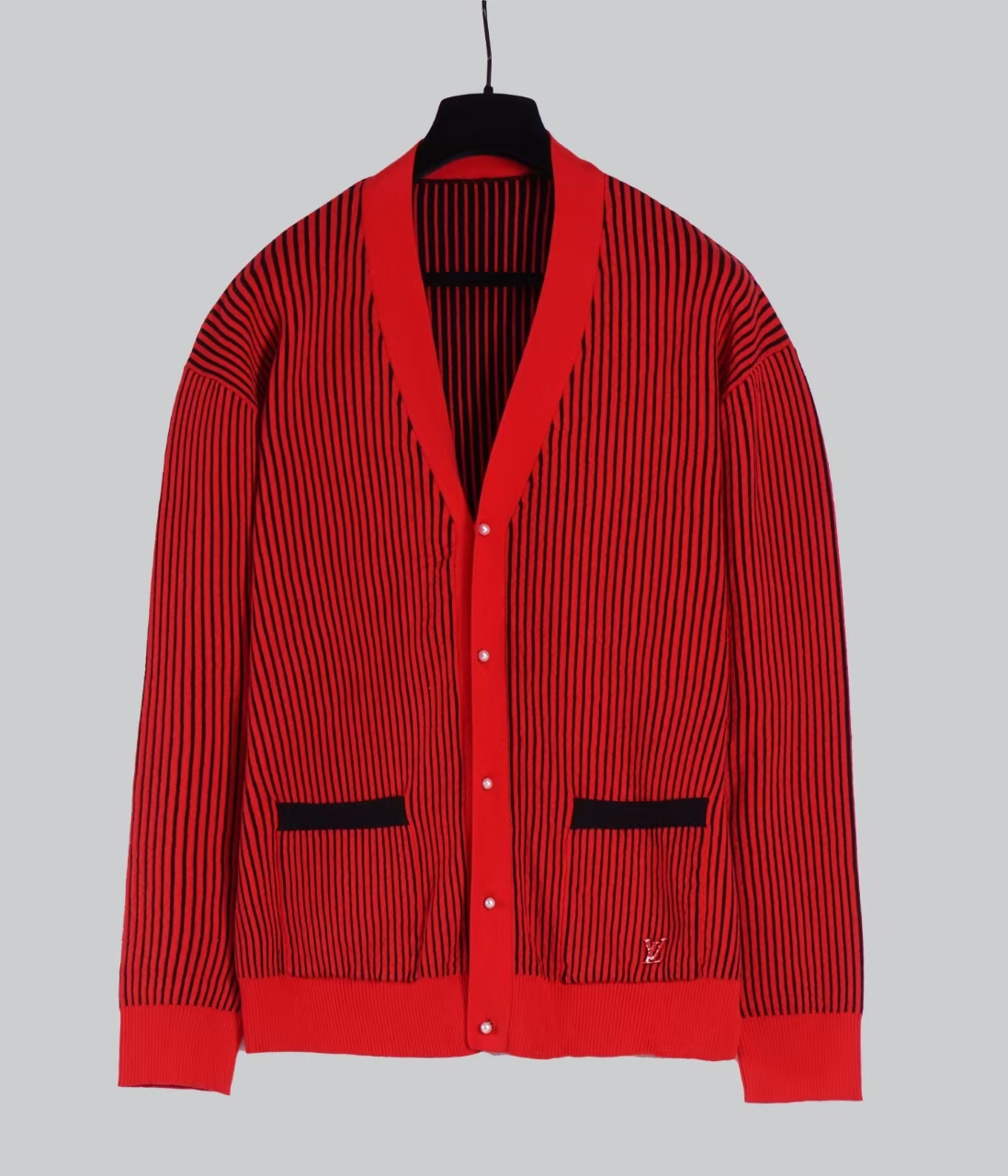 Louis Vuitton Roupa Cardigans Vermelho Corduroy Tecido