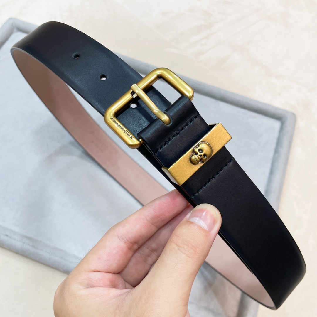 “Stylish Unisex 3.5CM Alexander McQueen Belt Purchased for Full-Time Network” - 图片 3
