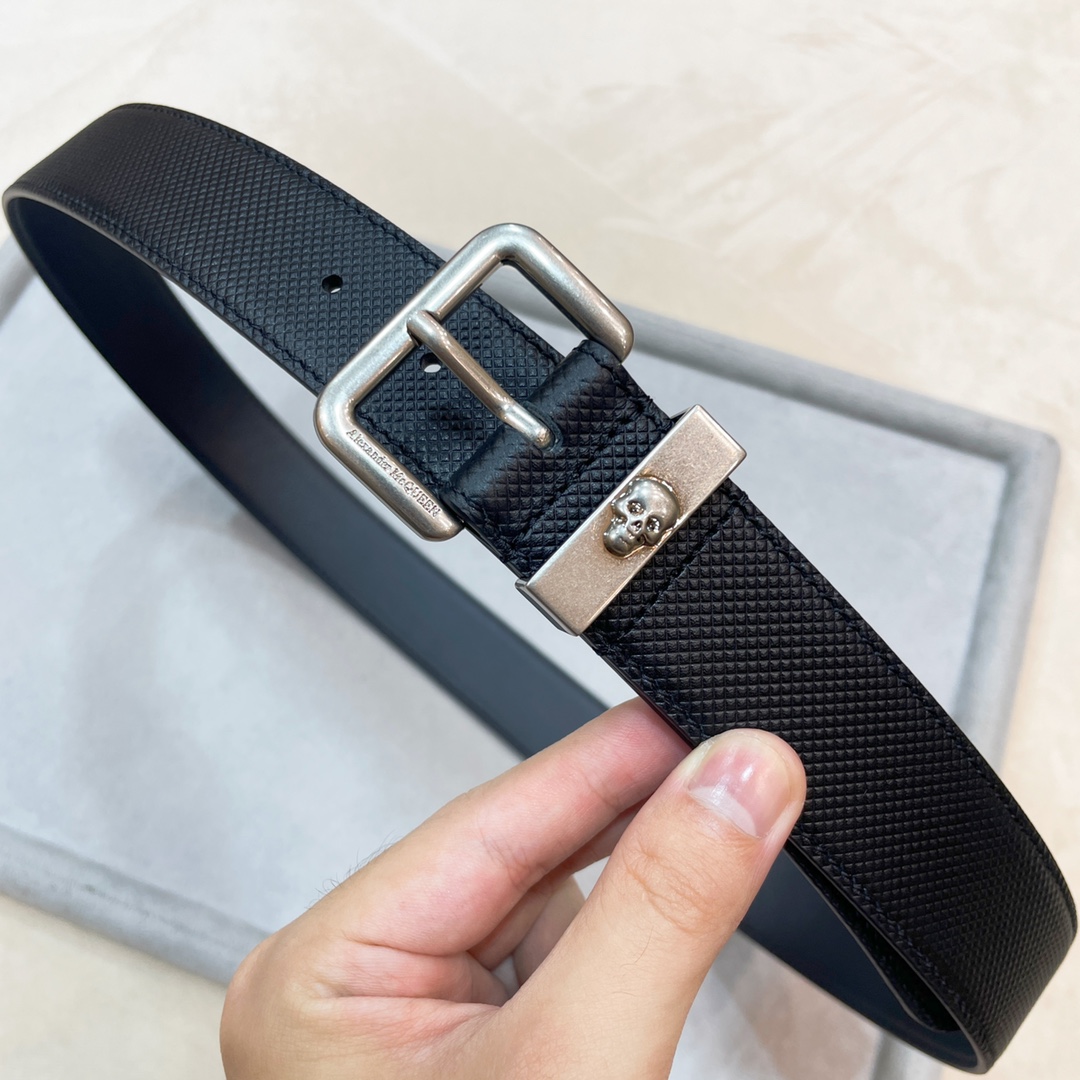Stylish Unisex Alexander McQueen Belt, 3.5CM Width, Network-Wide Purchase (17 words) - 图片 4