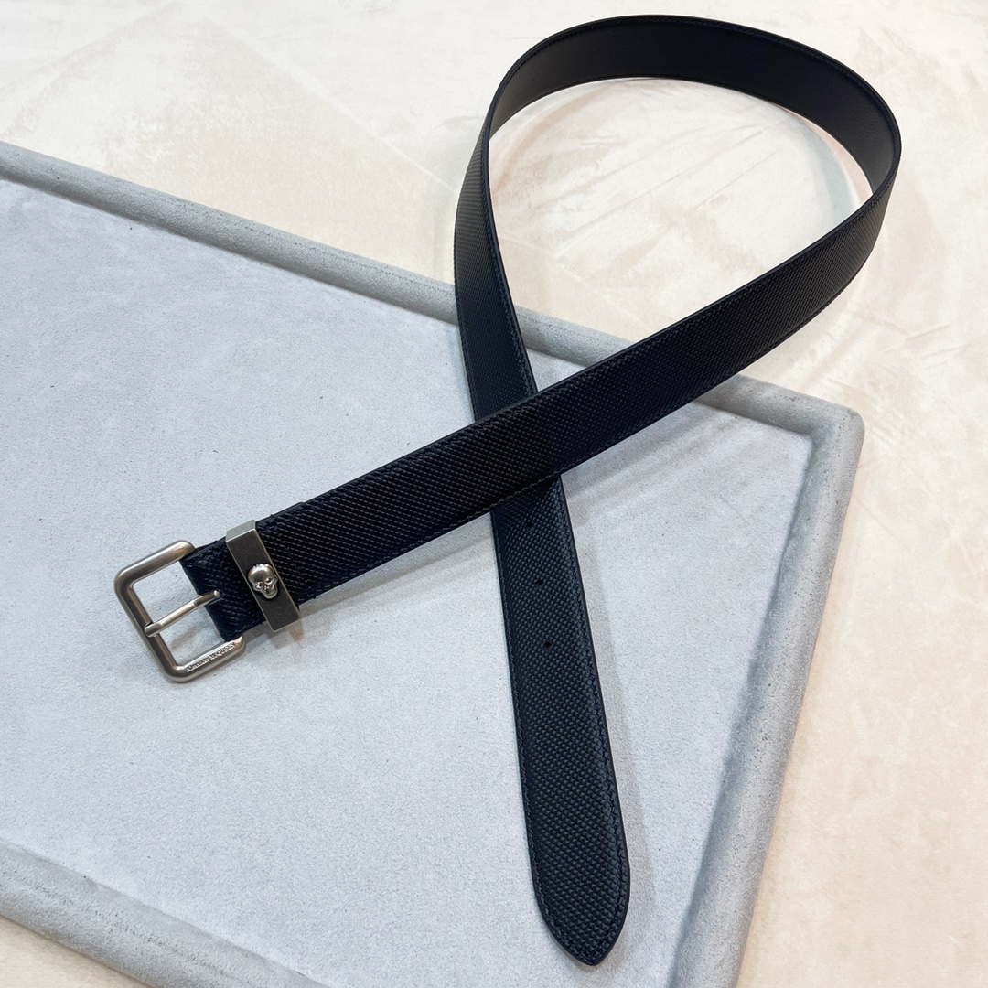 Stylish Unisex Alexander McQueen Belt, 3.5CM Width, Network-Wide Purchase (17 words) - 图片 1