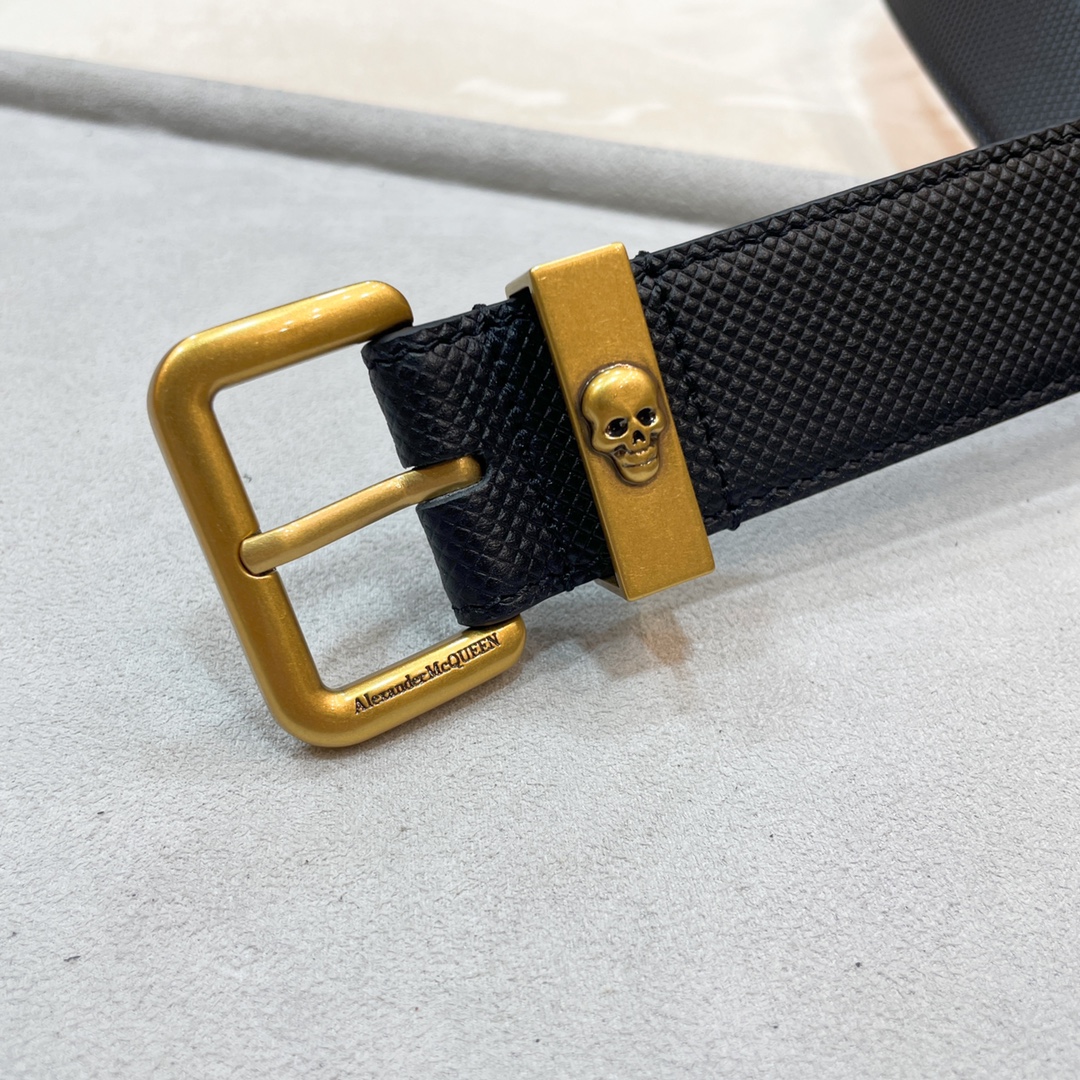 Stylish Unisex Alexander McQueen Belt: 3.5CM Width, Full-Time Purchase for Network - 图片 2