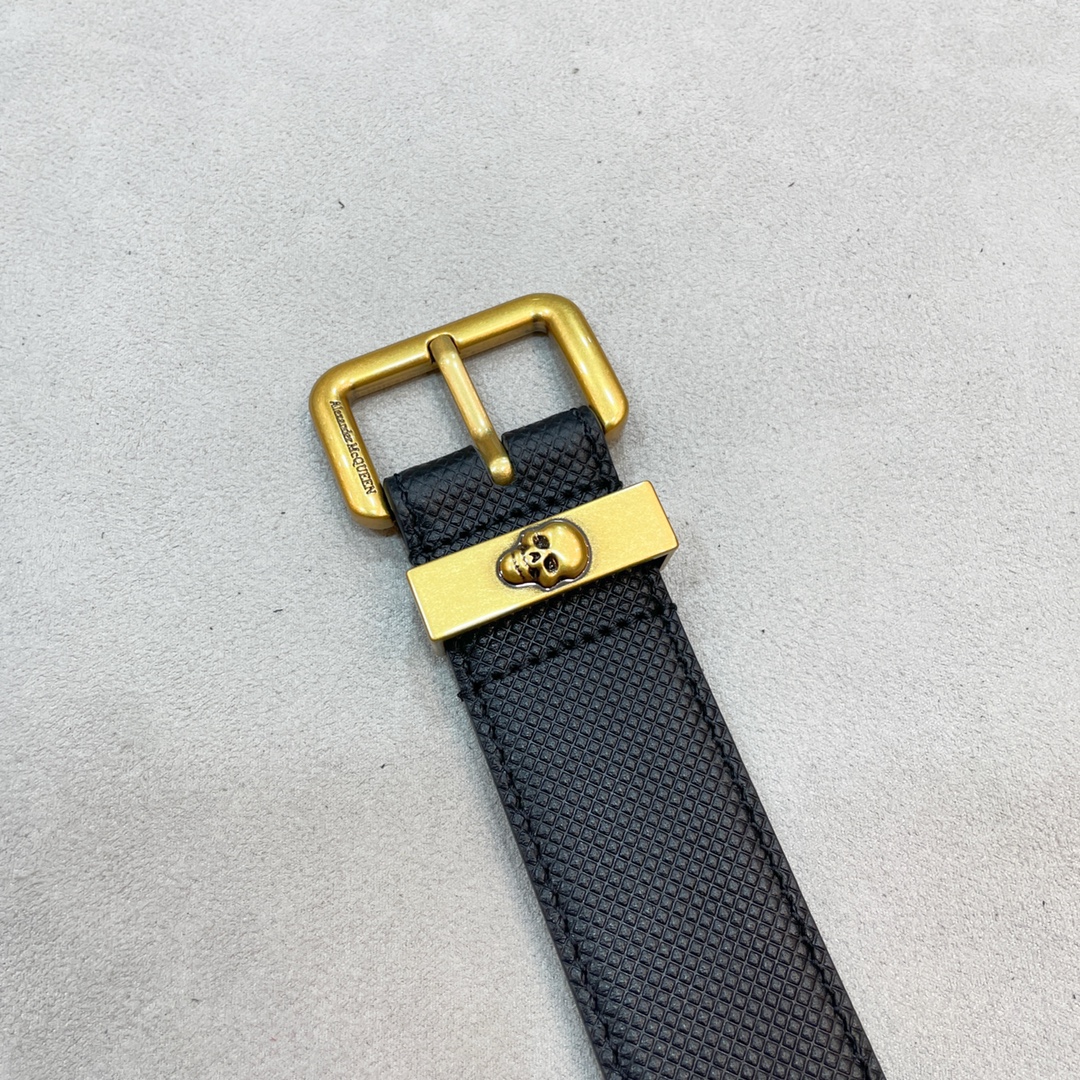 Stylish Unisex Alexander McQueen Belt: 3.5CM Width, Full-Time Purchase for Network - 图片 5