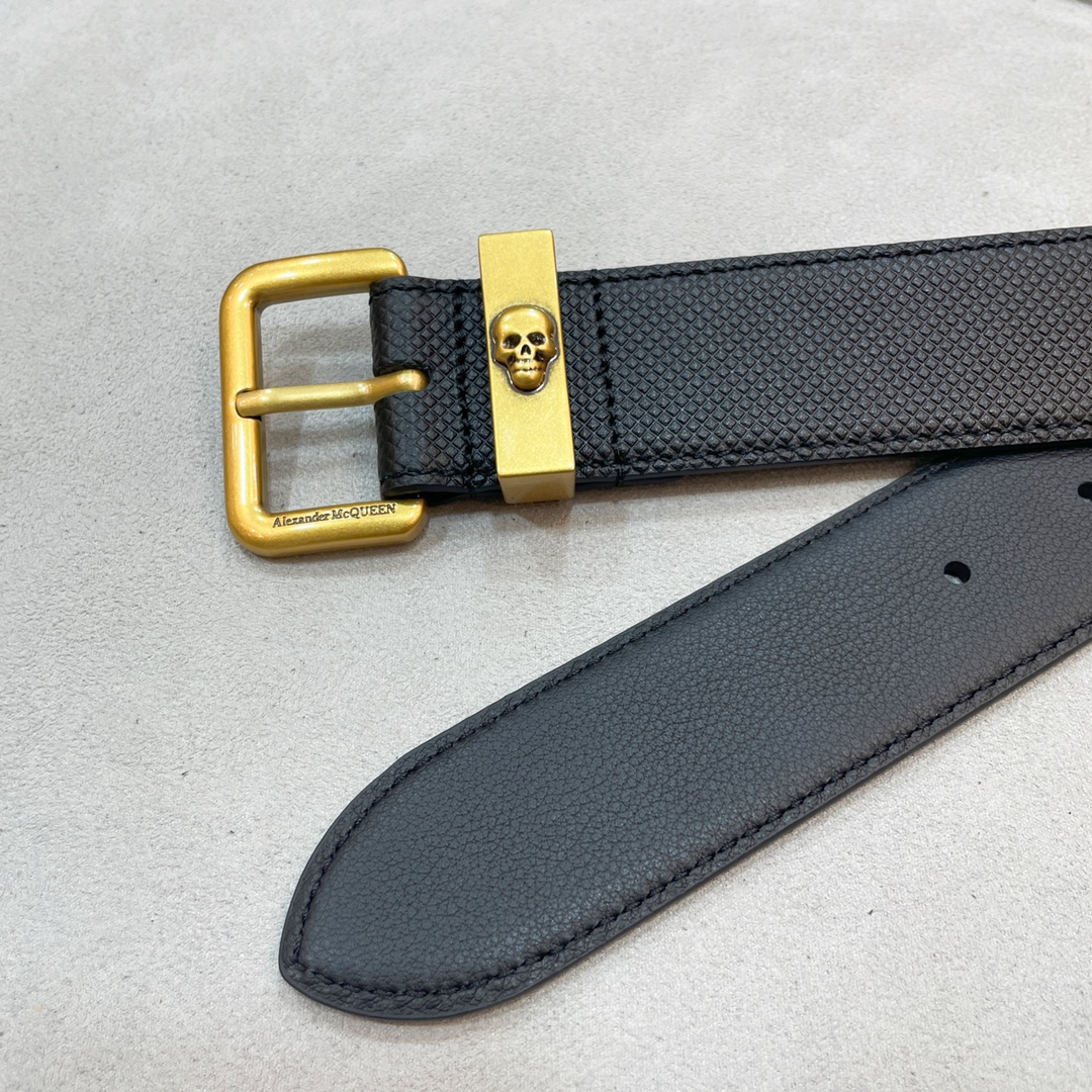 Stylish Unisex Alexander McQueen Belt: 3.5CM Width, Full-Time Purchase for Network - 图片 3