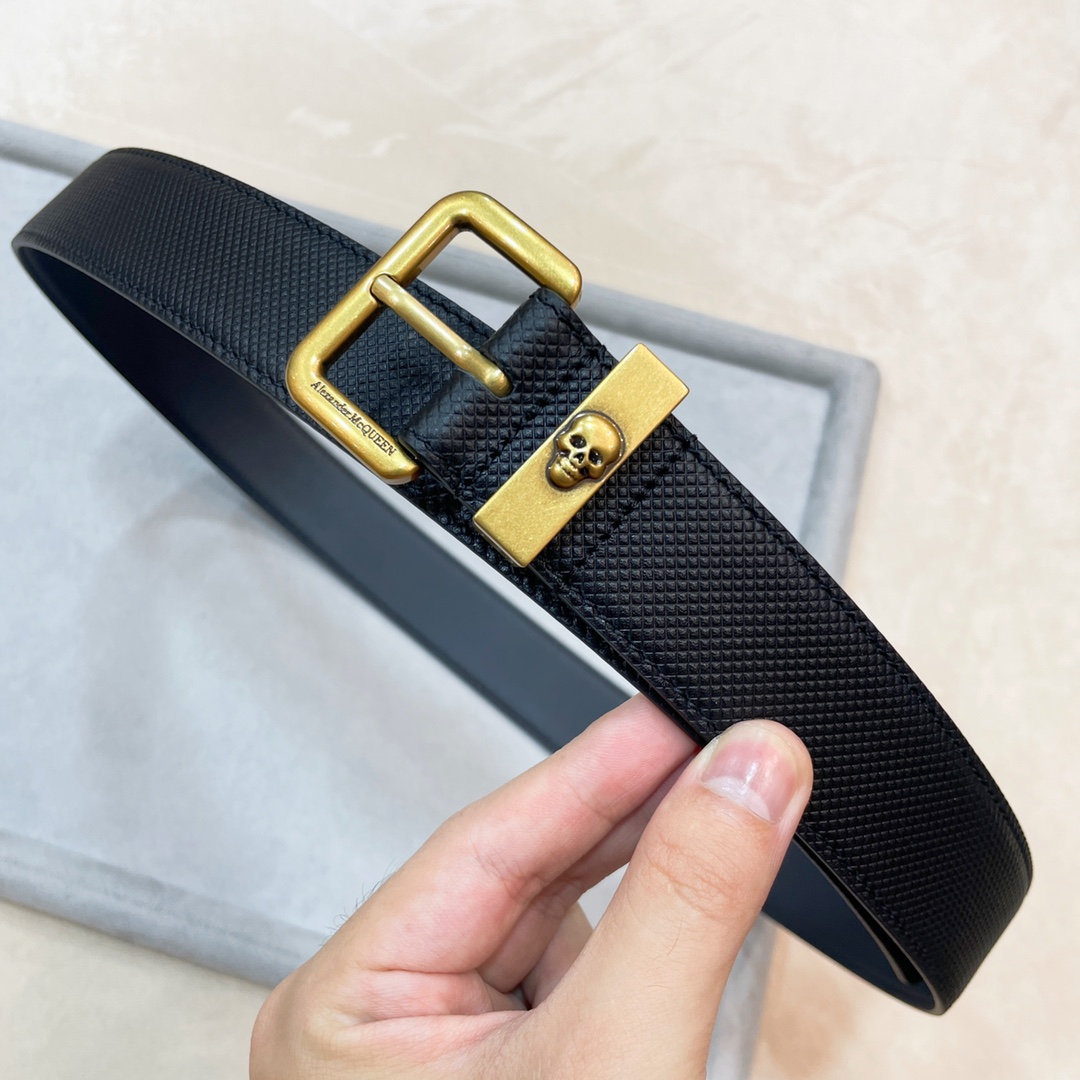 Stylish Unisex Alexander McQueen Belt: 3.5CM Width, Full-Time Purchase for Network - 图片 4