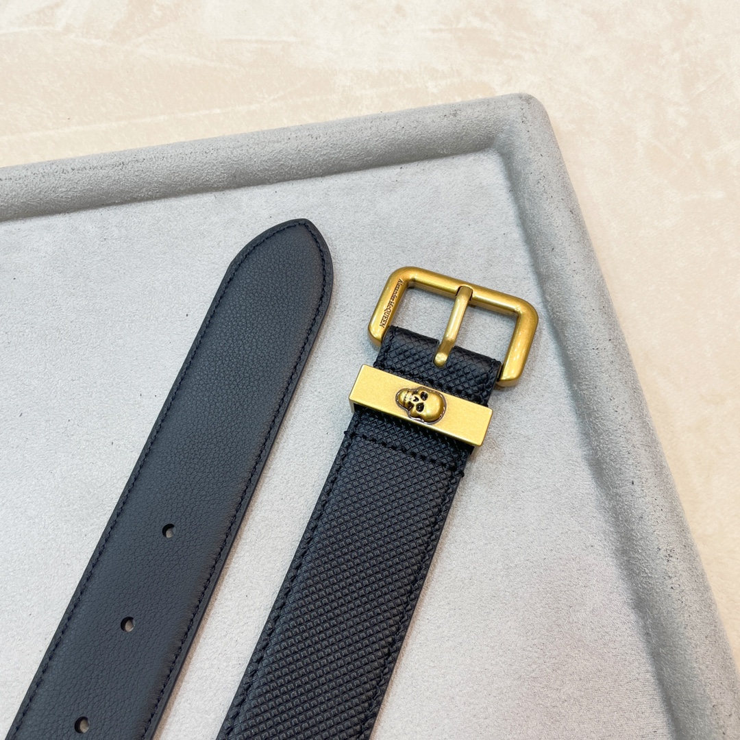 Stylish Unisex Alexander McQueen Belt: 3.5CM Width, Full-Time Purchase for Network - 图片 6